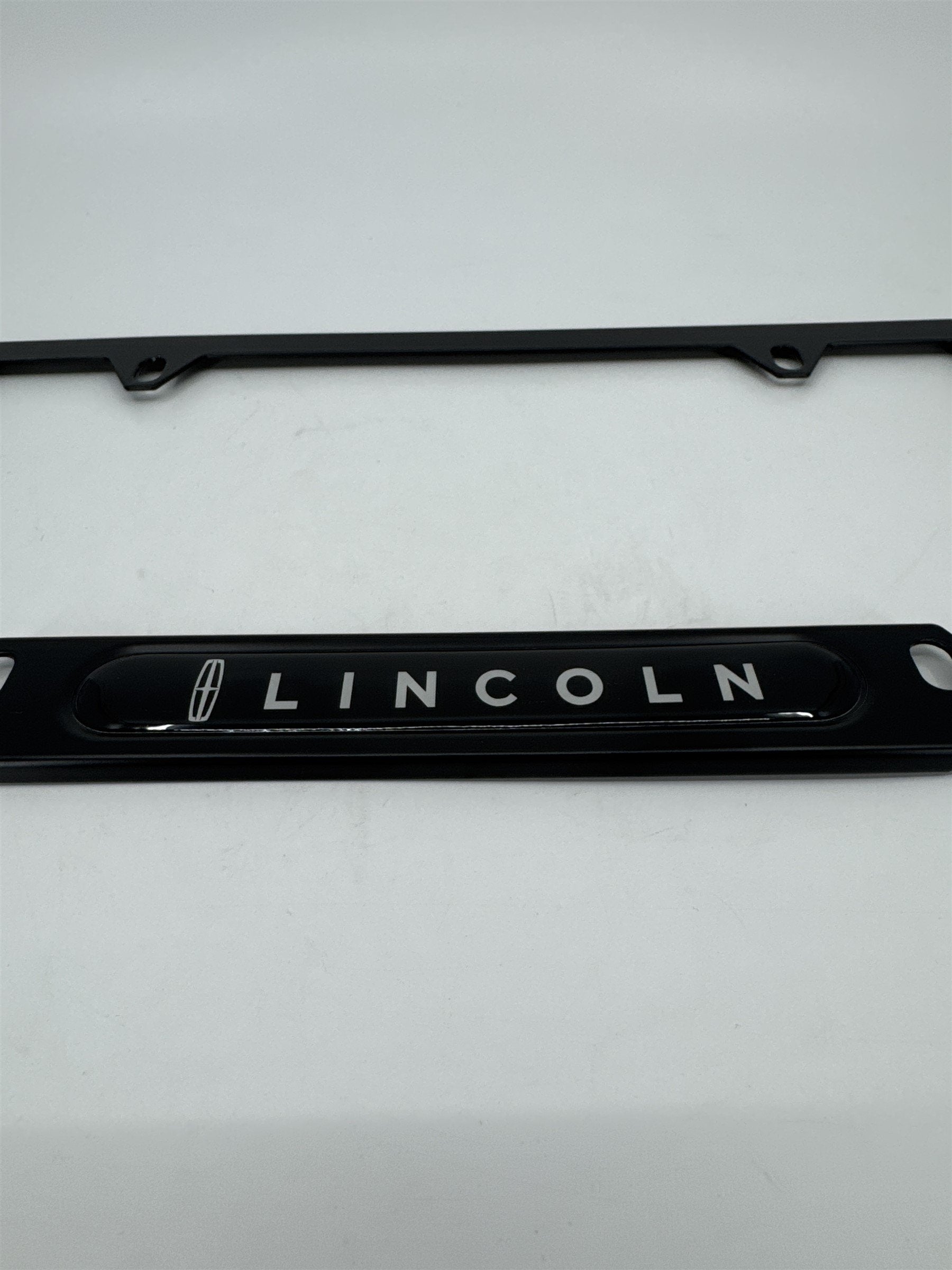 Lincoln Luxury Matte Black Metal License Plate Frame (Frame Only)