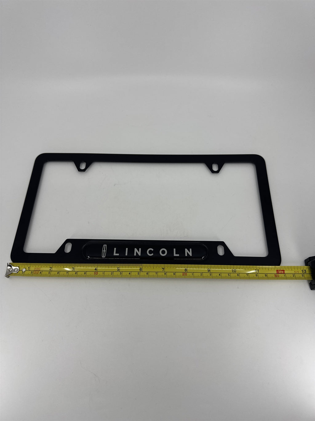 Lincoln Luxury Matte Black Metal License Plate Frame (Frame Only)
