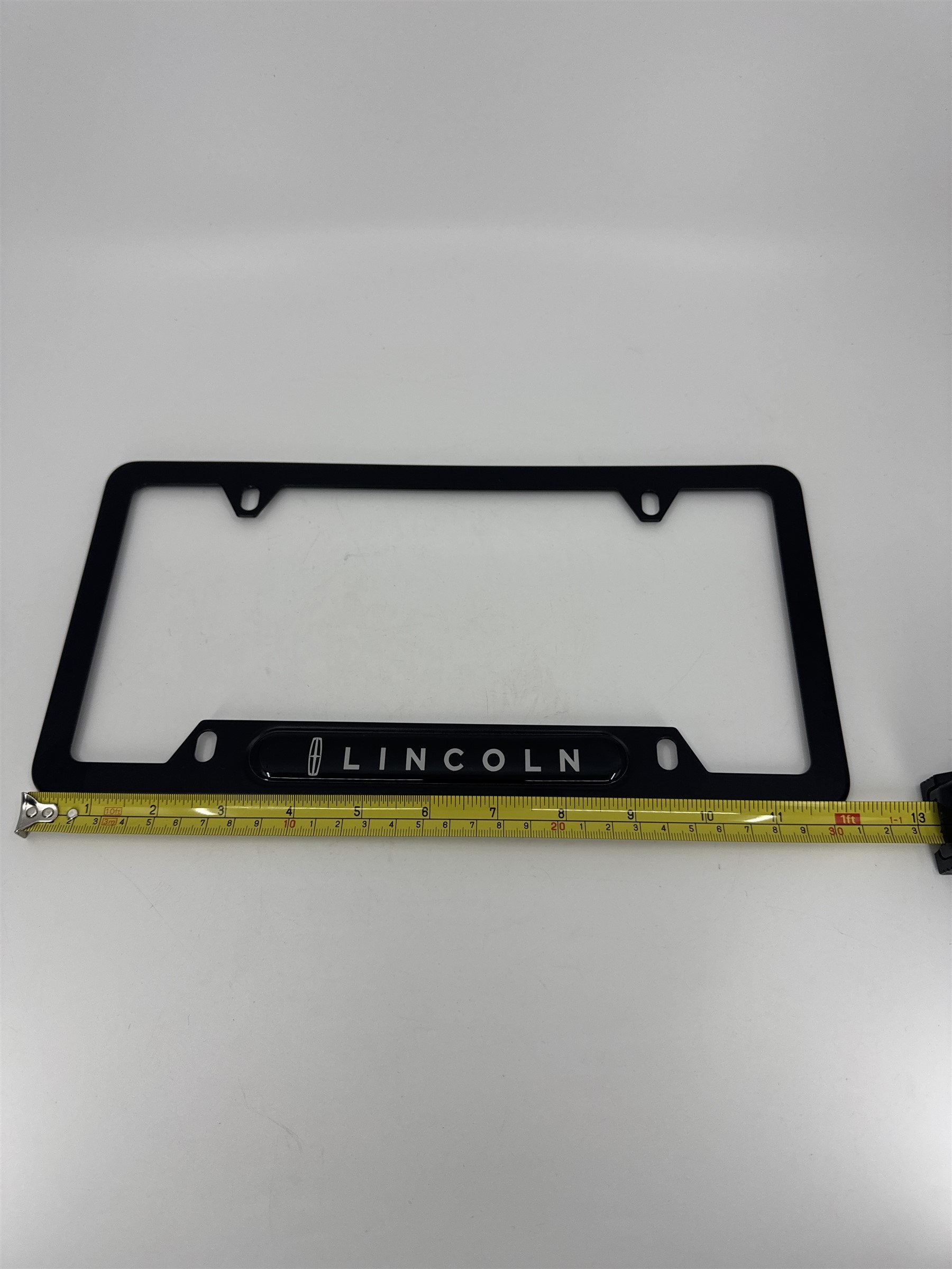 Lincoln Luxury Matte Black Metal License Plate Frame (Frame Only)