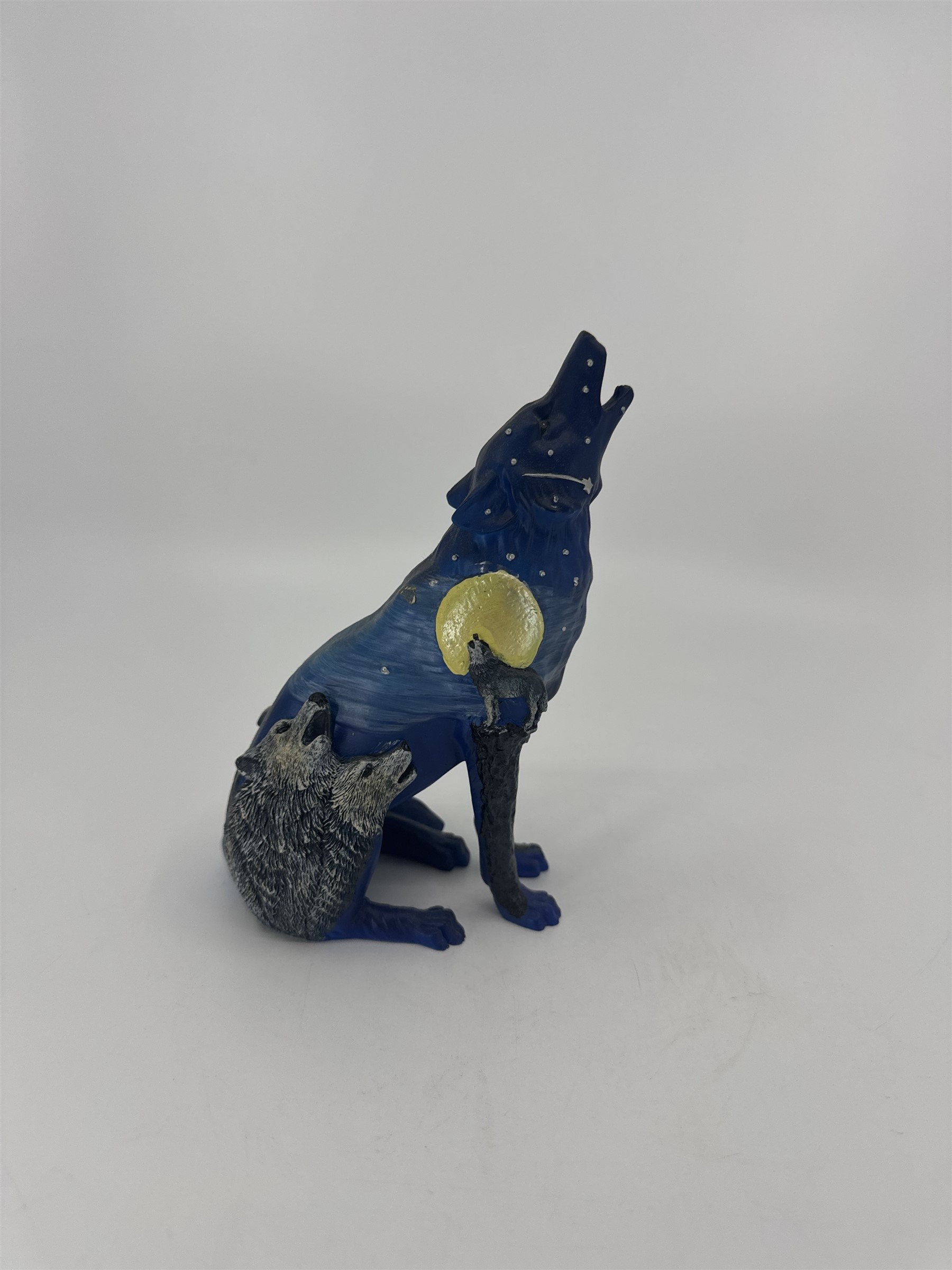 Call of the Wolf Figurine -Three Wolves Westland Giftware- Blue Night Sky Moon