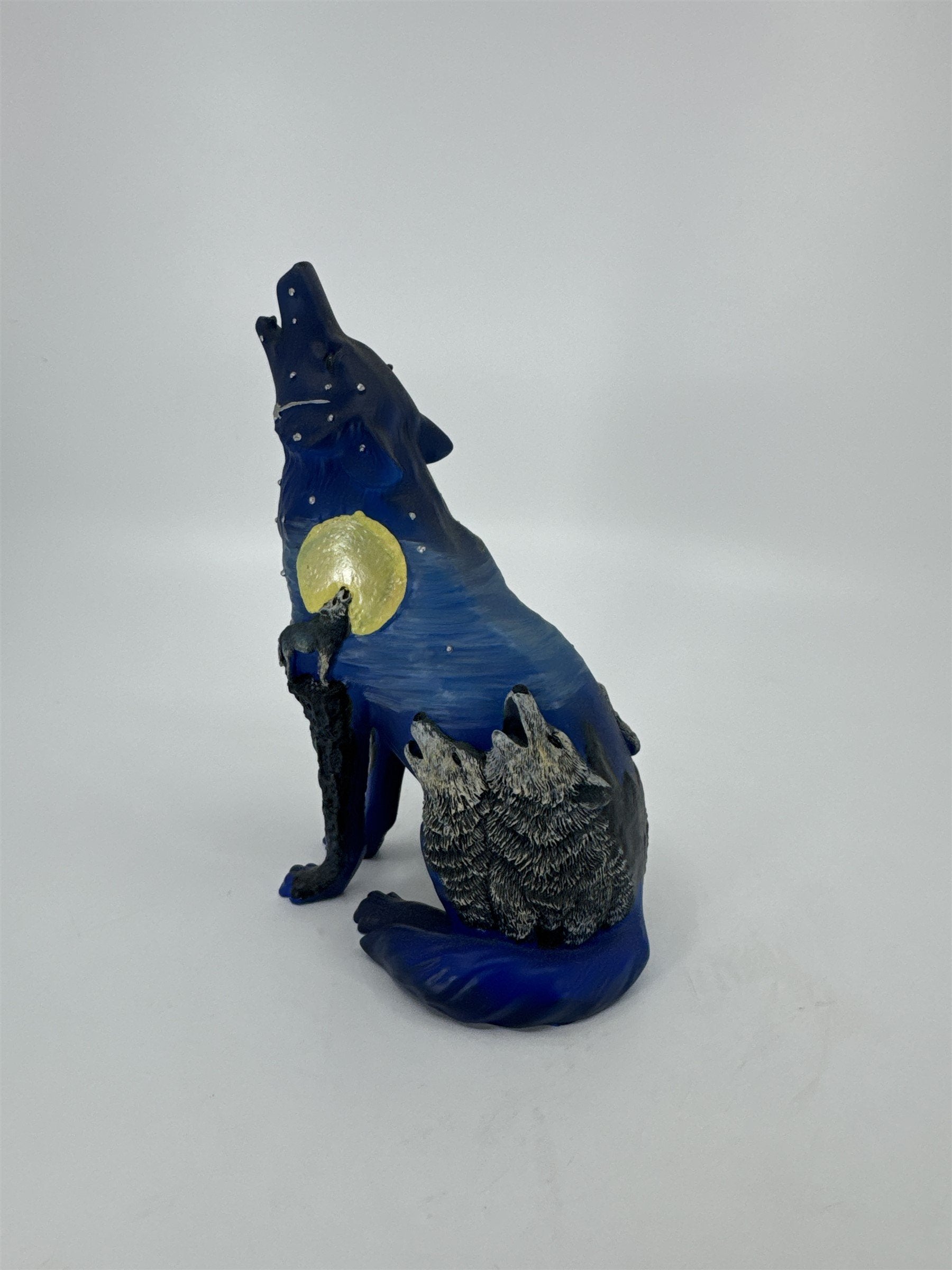 Call of the Wolf Figurine -Three Wolves Westland Giftware- Blue Night Sky Moon