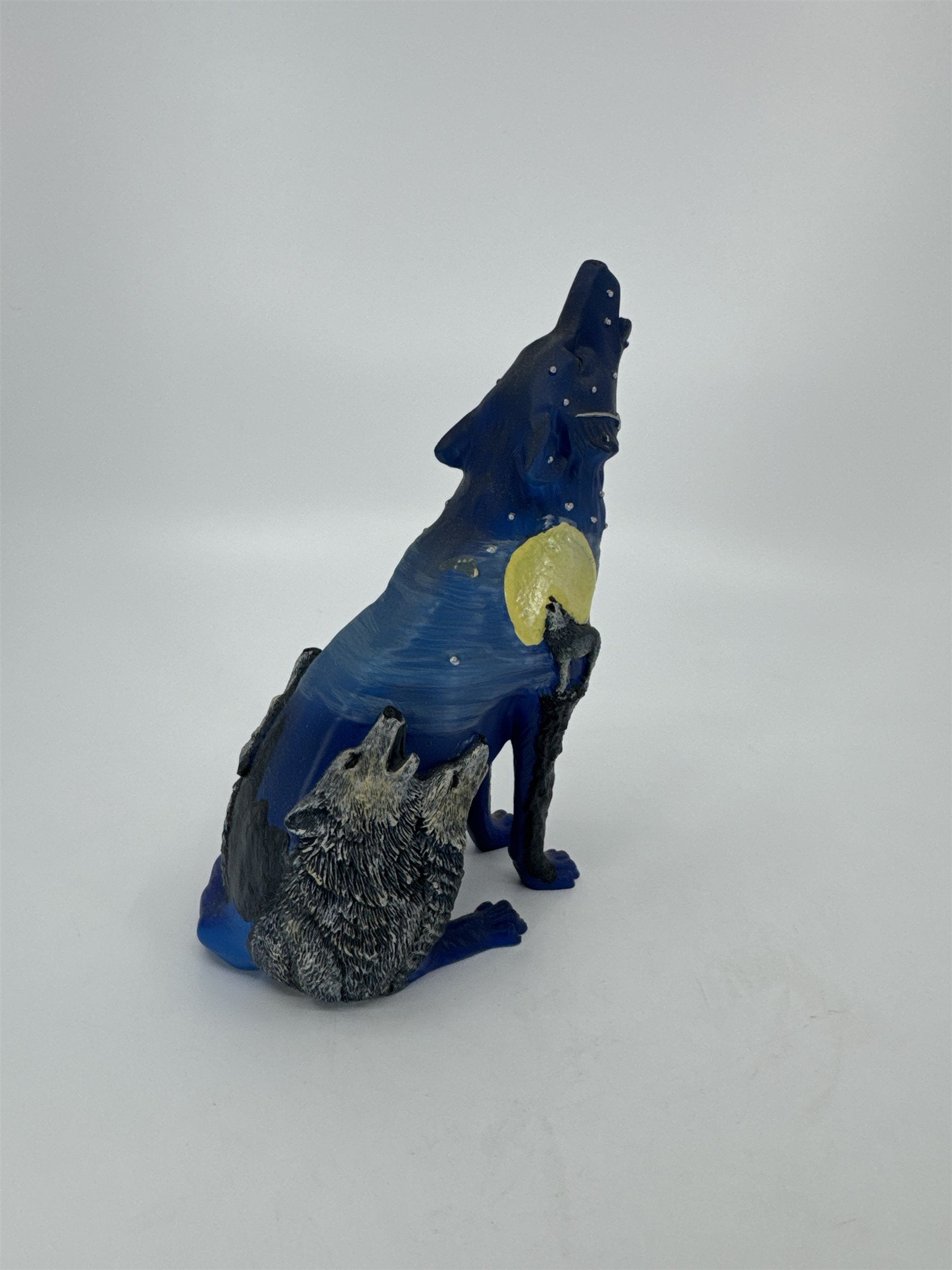 Call of the Wolf Figurine -Three Wolves Westland Giftware- Blue Night Sky Moon