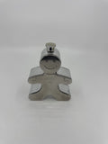 Wembley Gingerbread Man Flash Silver Tone Color Christmas Holiday Gift Flask