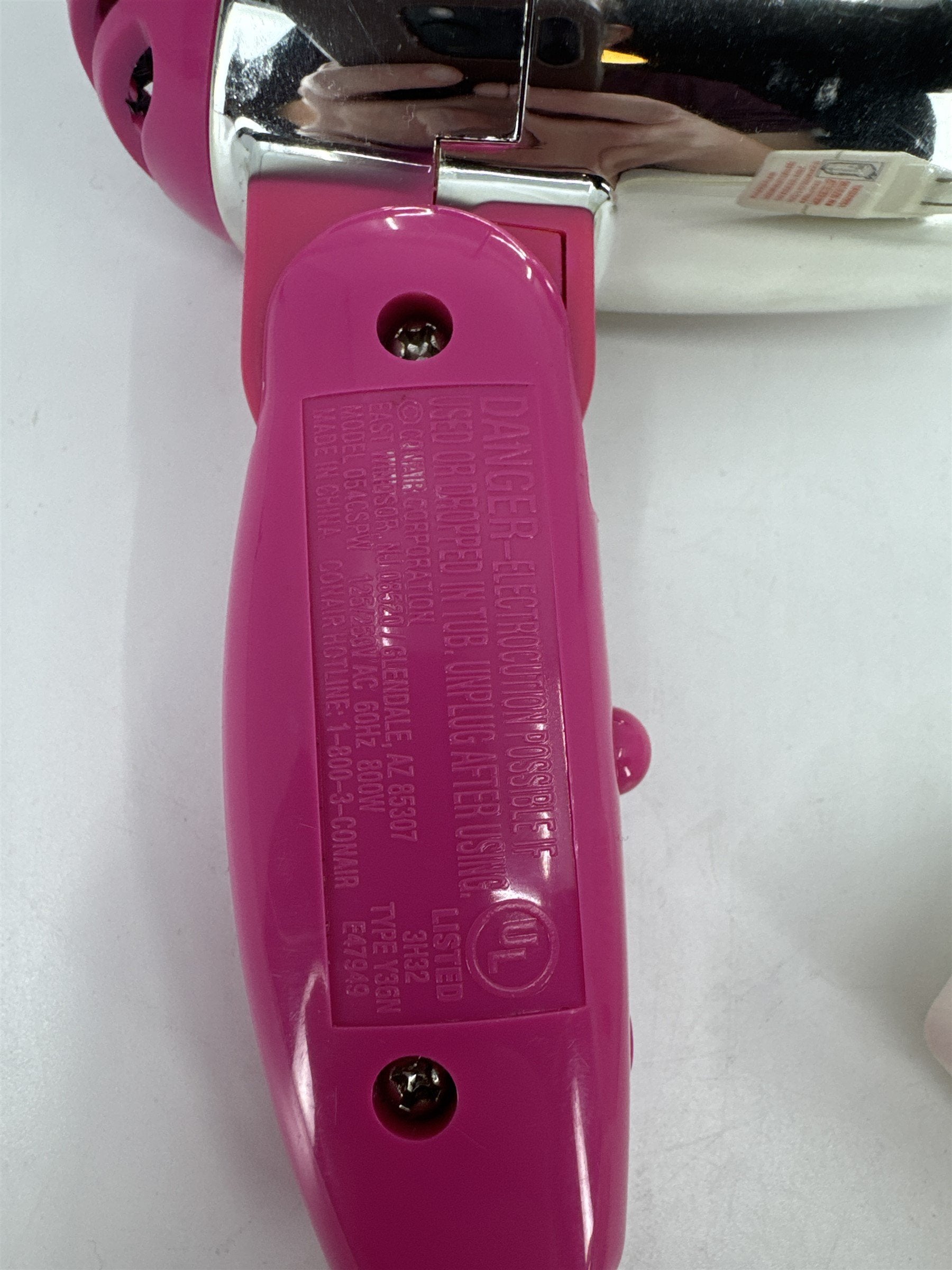 Mini Pink Conair Blow-dryer Model 054CSPW 125/250V AC 60Hz 800W Travel Hair Dry