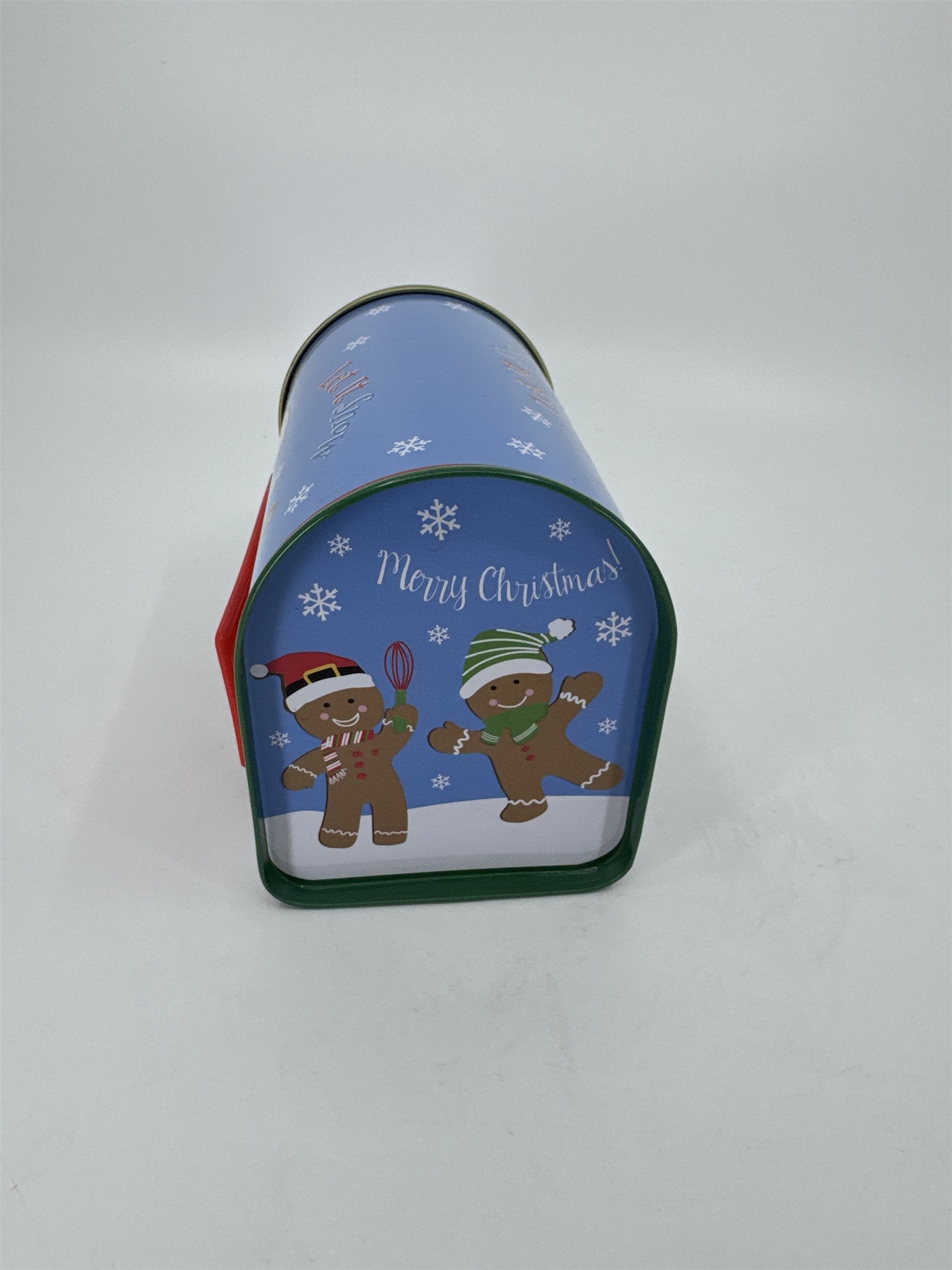 Christmas Holiday Tin Mailbox for Candy, Toys, Gifts /w Working Mail Flag Ginger