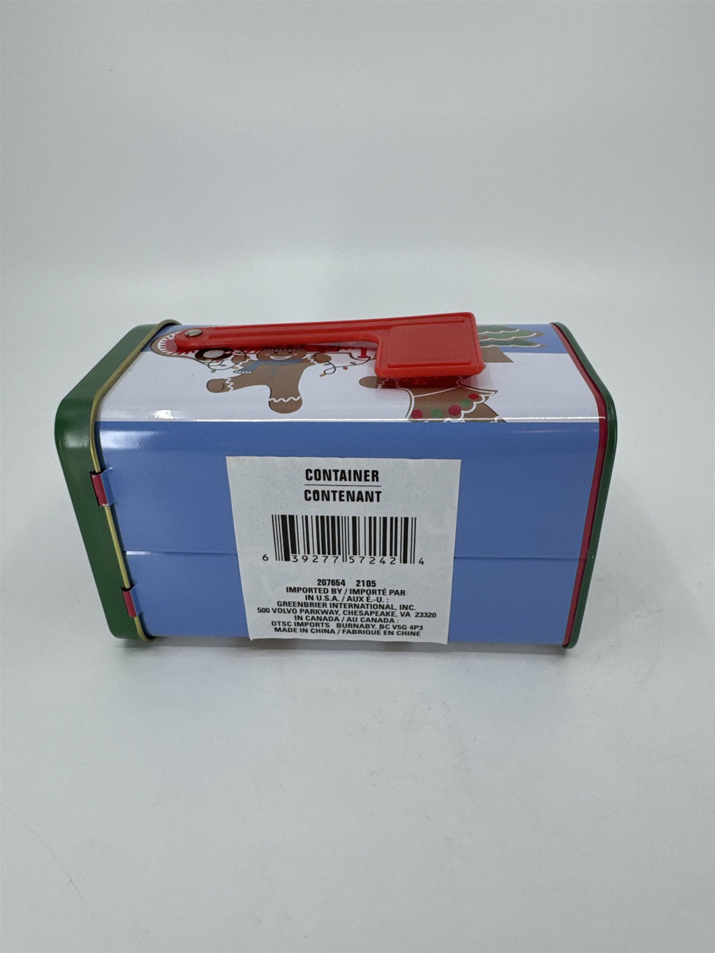 Christmas Holiday Tin Mailbox for Candy, Toys, Gifts /w Working Mail Flag Ginger