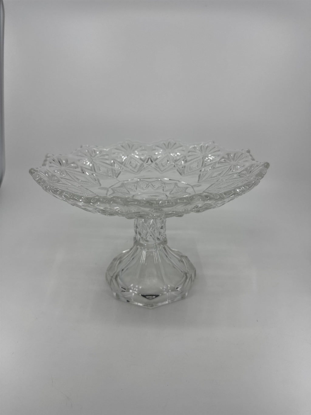 EAPG US Glass 15046 Victor Aka Shoshone Cake Stand Fruit Tray