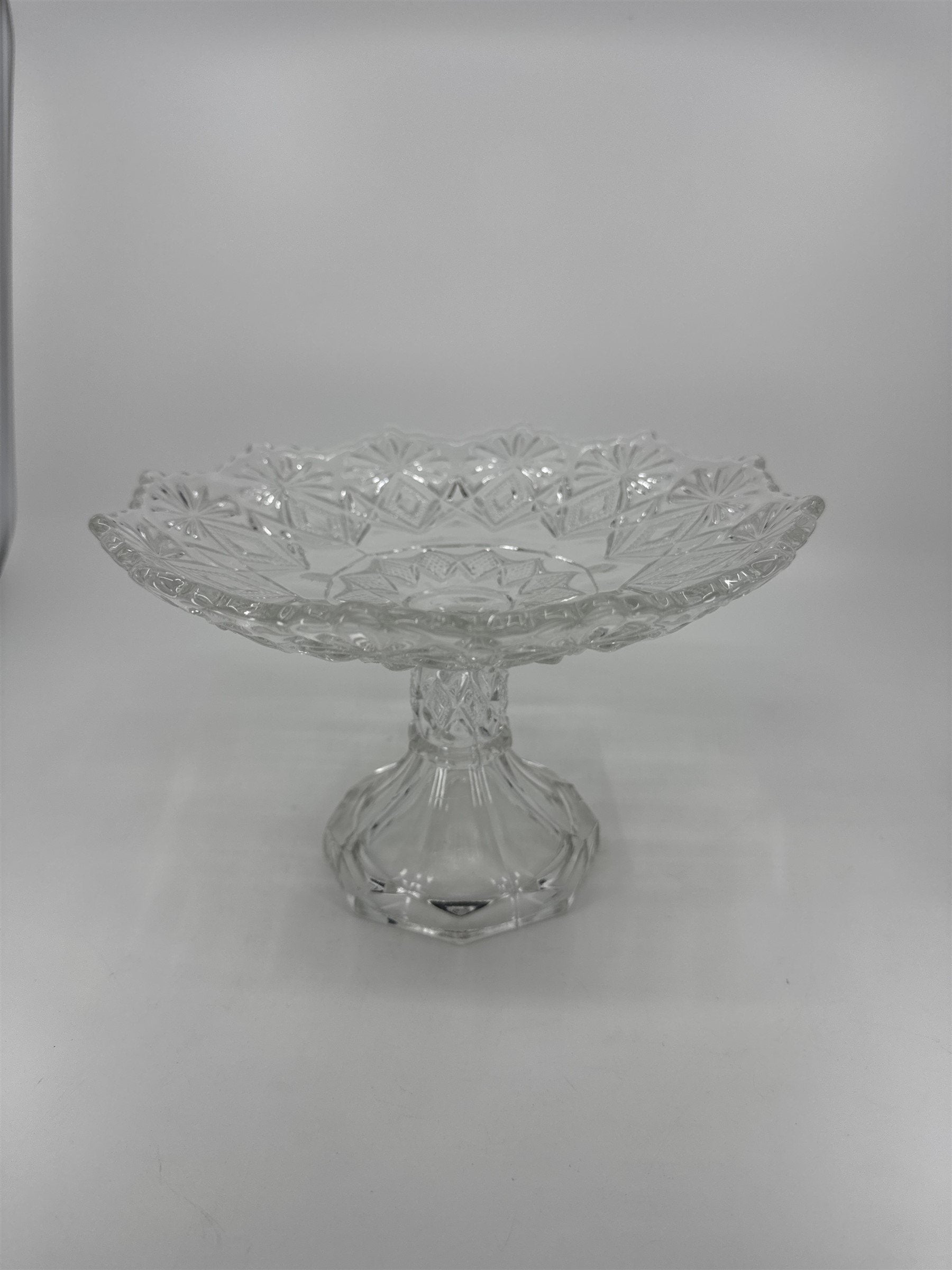 EAPG US Glass 15046 Victor Aka Shoshone Cake Stand Fruit Tray