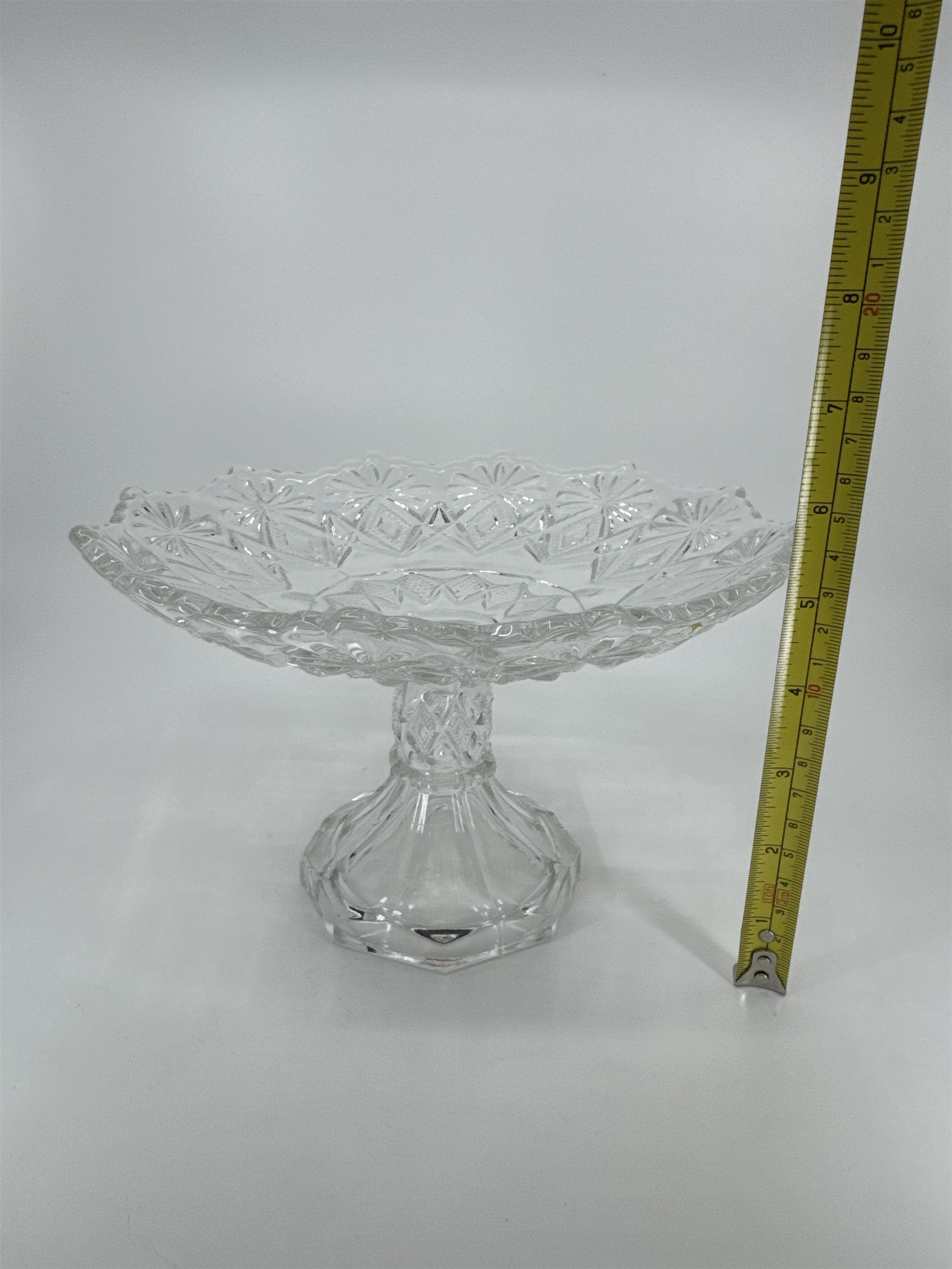 EAPG US Glass 15046 Victor Aka Shoshone Cake Stand Fruit Tray