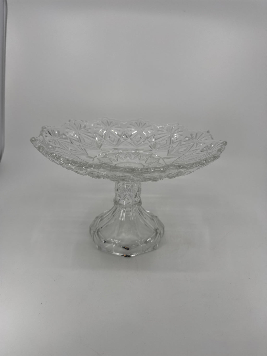 EAPG US Glass 15046 Victor Aka Shoshone Cake Stand Fruit Tray