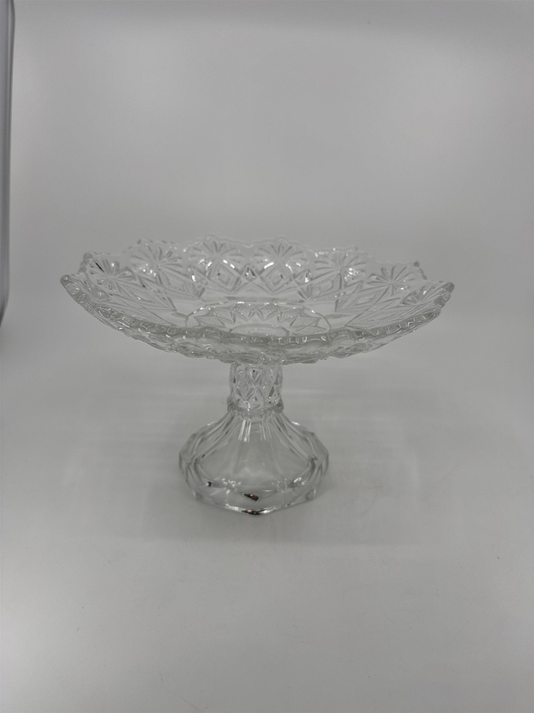 EAPG US Glass 15046 Victor Aka Shoshone Cake Stand Fruit Tray