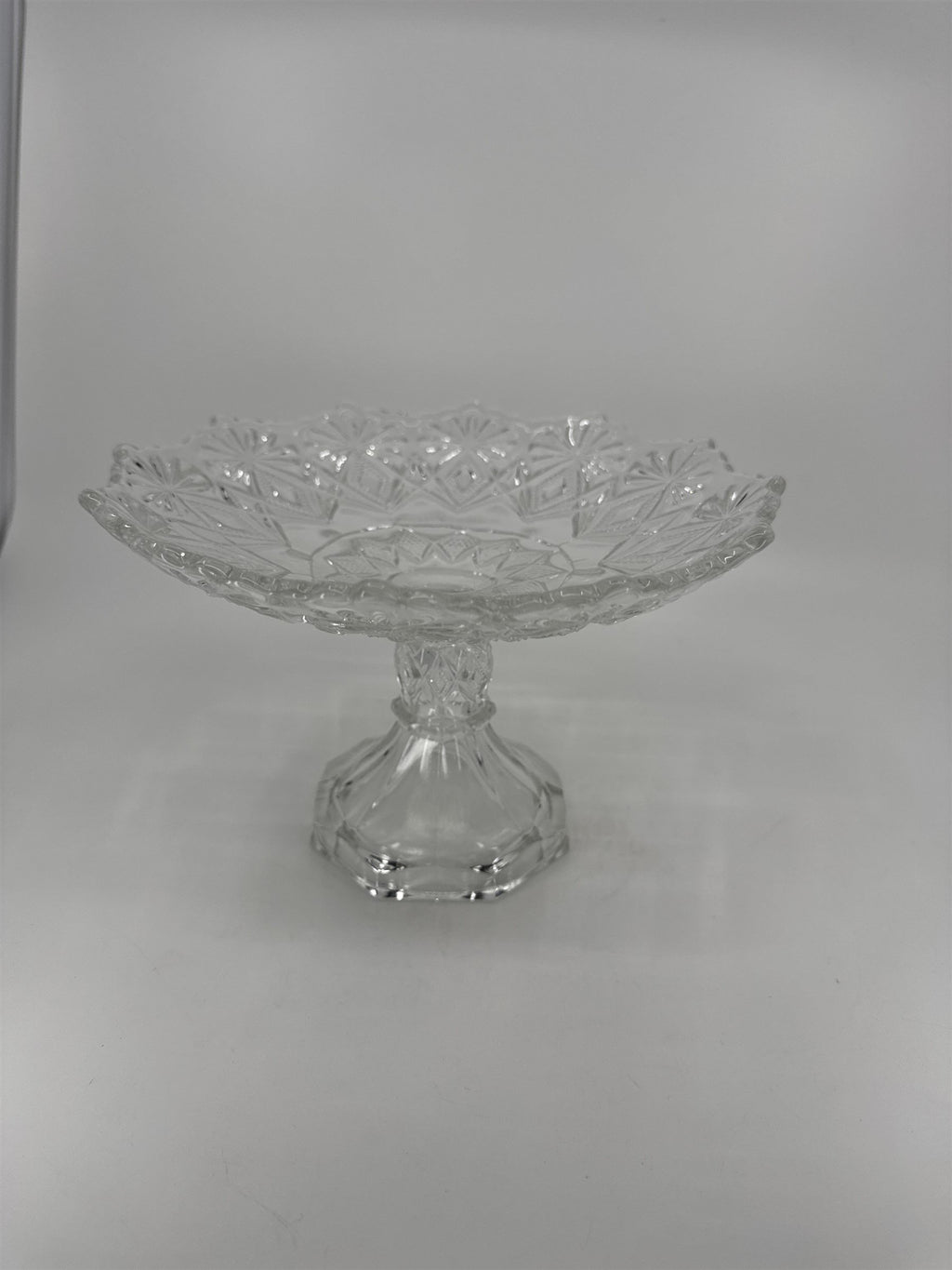 EAPG US Glass 15046 Victor Aka Shoshone Cake Stand Fruit Tray