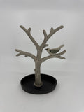 Vintage Resin Tree-Style Jewelry Dish /w Songbird and Several Hanging Branches