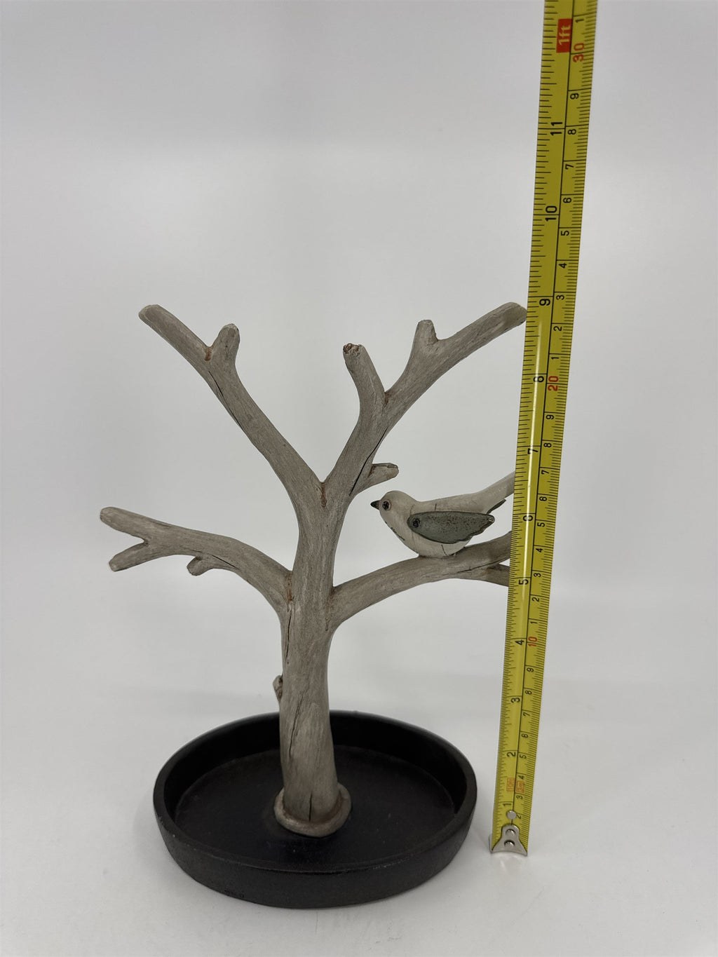 Vintage Resin Tree-Style Jewelry Dish /w Songbird and Several Hanging Branches