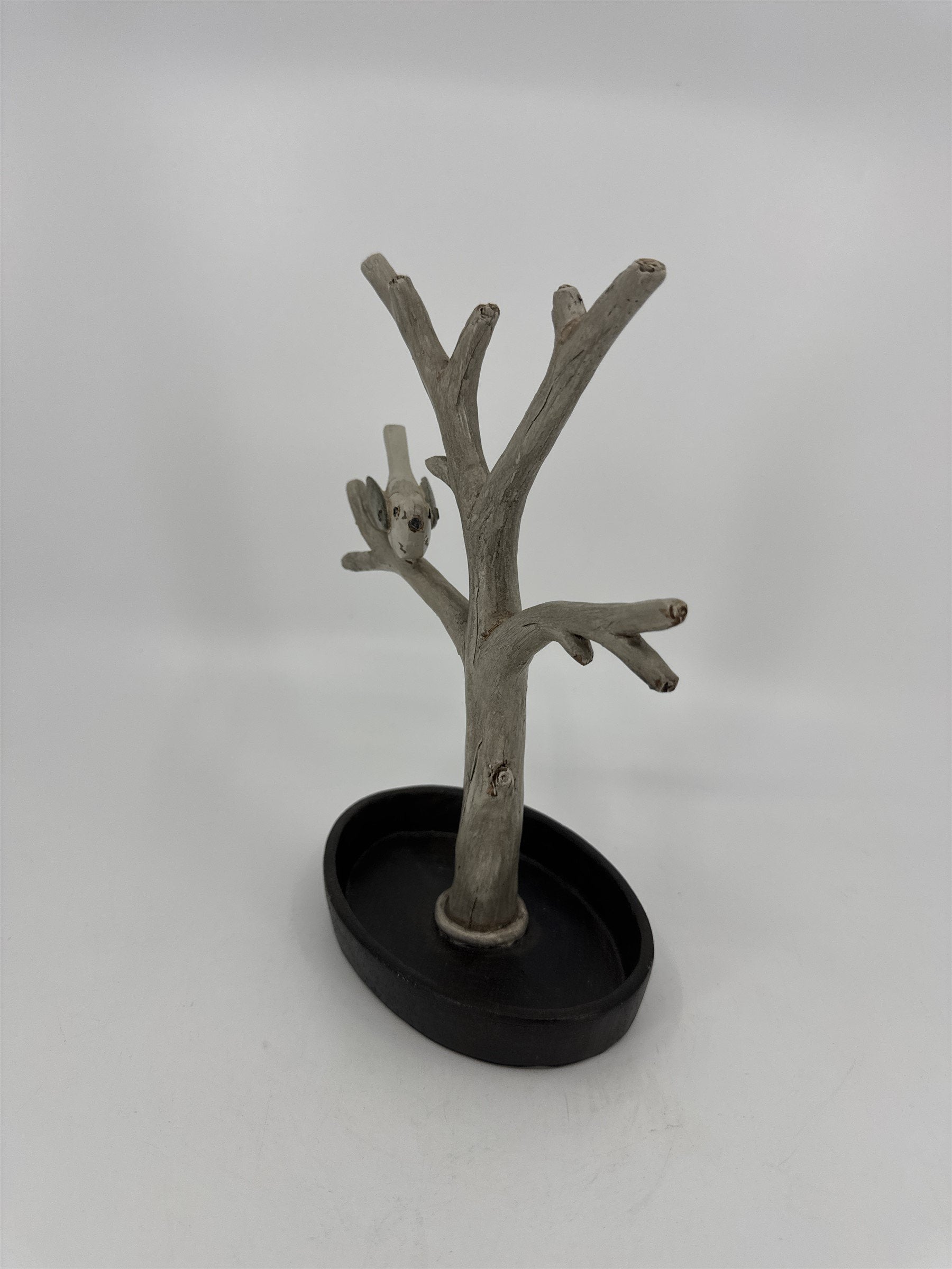 Vintage Resin Tree-Style Jewelry Dish /w Songbird and Several Hanging Branches