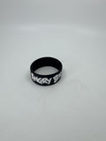 Vintage Black Angry Birds Silicone Thick Wristband /w White Writing