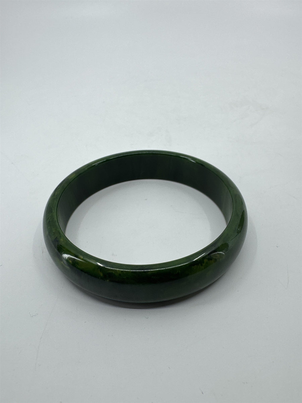 Vintage 3" Bakelite Bangle Bracelet Marbled Green Swirls Some Yellow