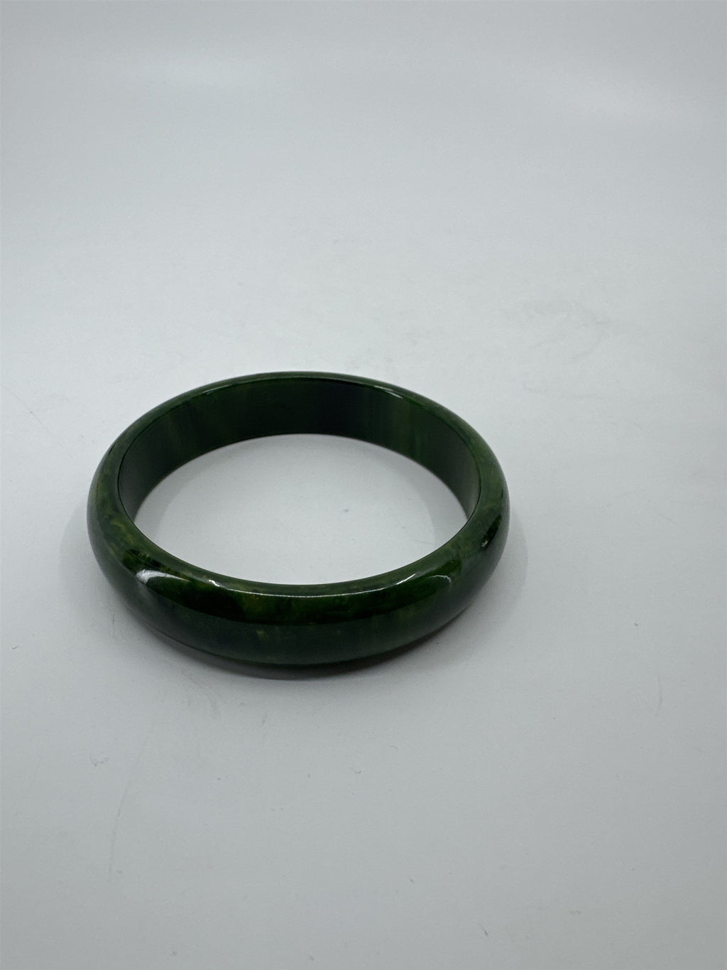 Vintage 3" Bakelite Bangle Bracelet Marbled Green Swirls Some Yellow