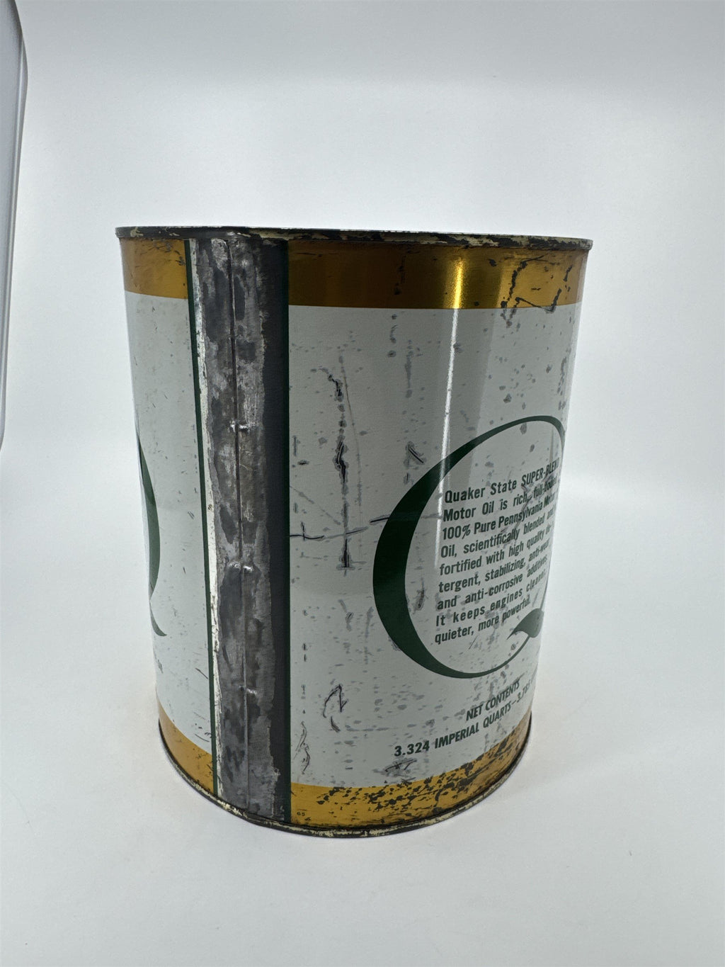 Vintage Empty Can of Quaker State SUPER BLEND SAE 10W-20W-30 HD Motor Oil Gallon