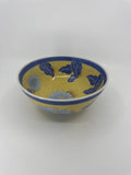 Vintage China Asian Style White Sunflower Blue Leaves Yellow Handpainted 8" Bowl