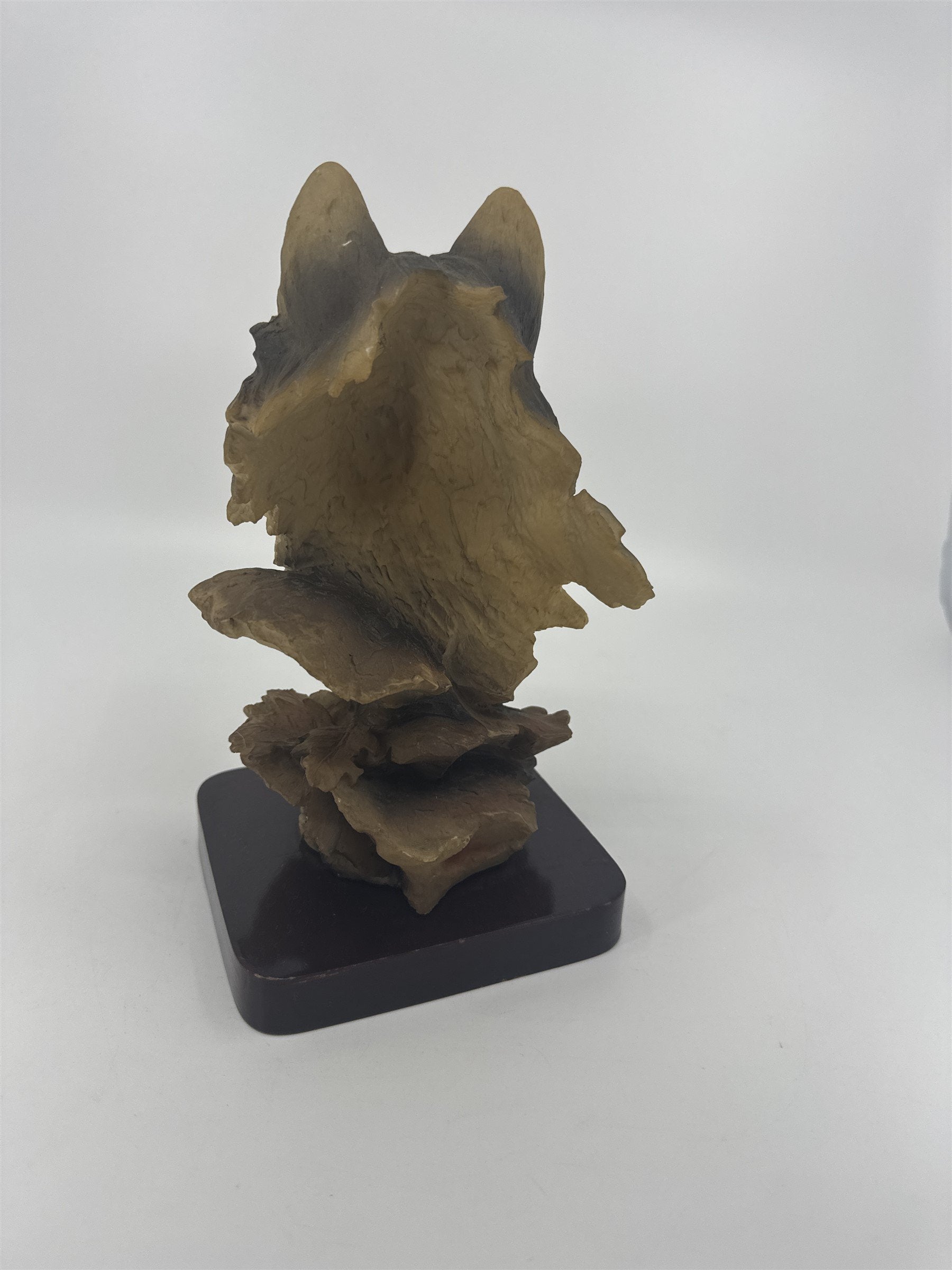 Wolf Head Bust on Base Wild Wolf Sculpture Figurine 8" Tall