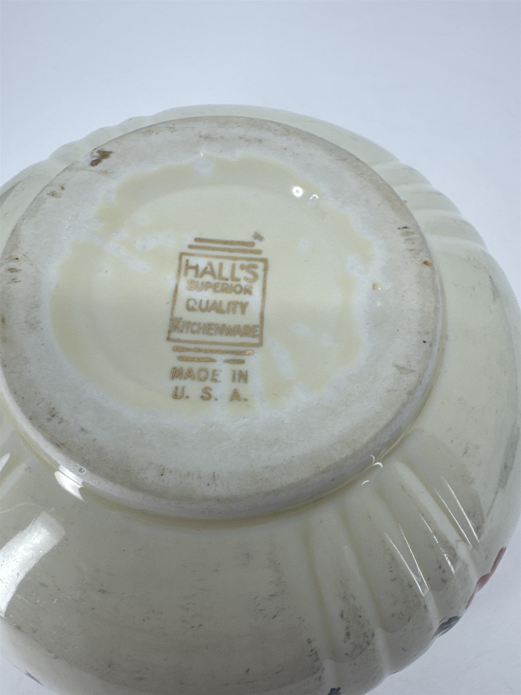 Vintage HALL Superior Quality Kitchenware Red Poppy Mixing Serving Soup Bowl