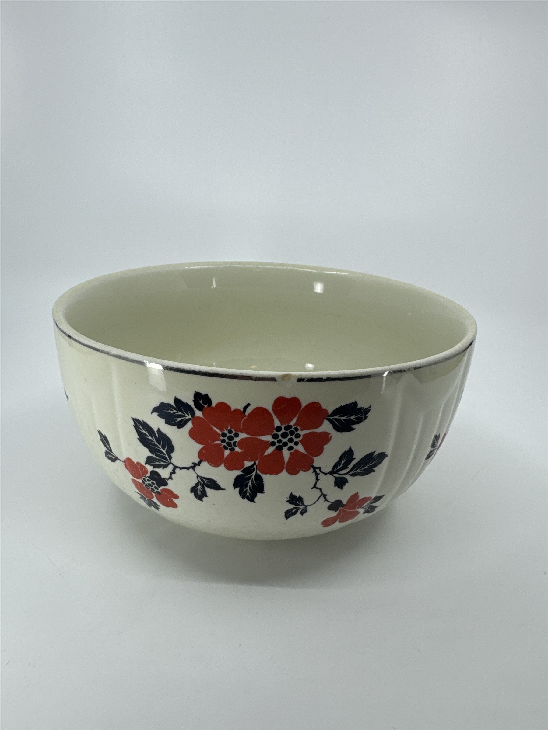 Vintage HALL Superior Quality Kitchenware Red Poppy Mixing Serving Bowl *CHIP*