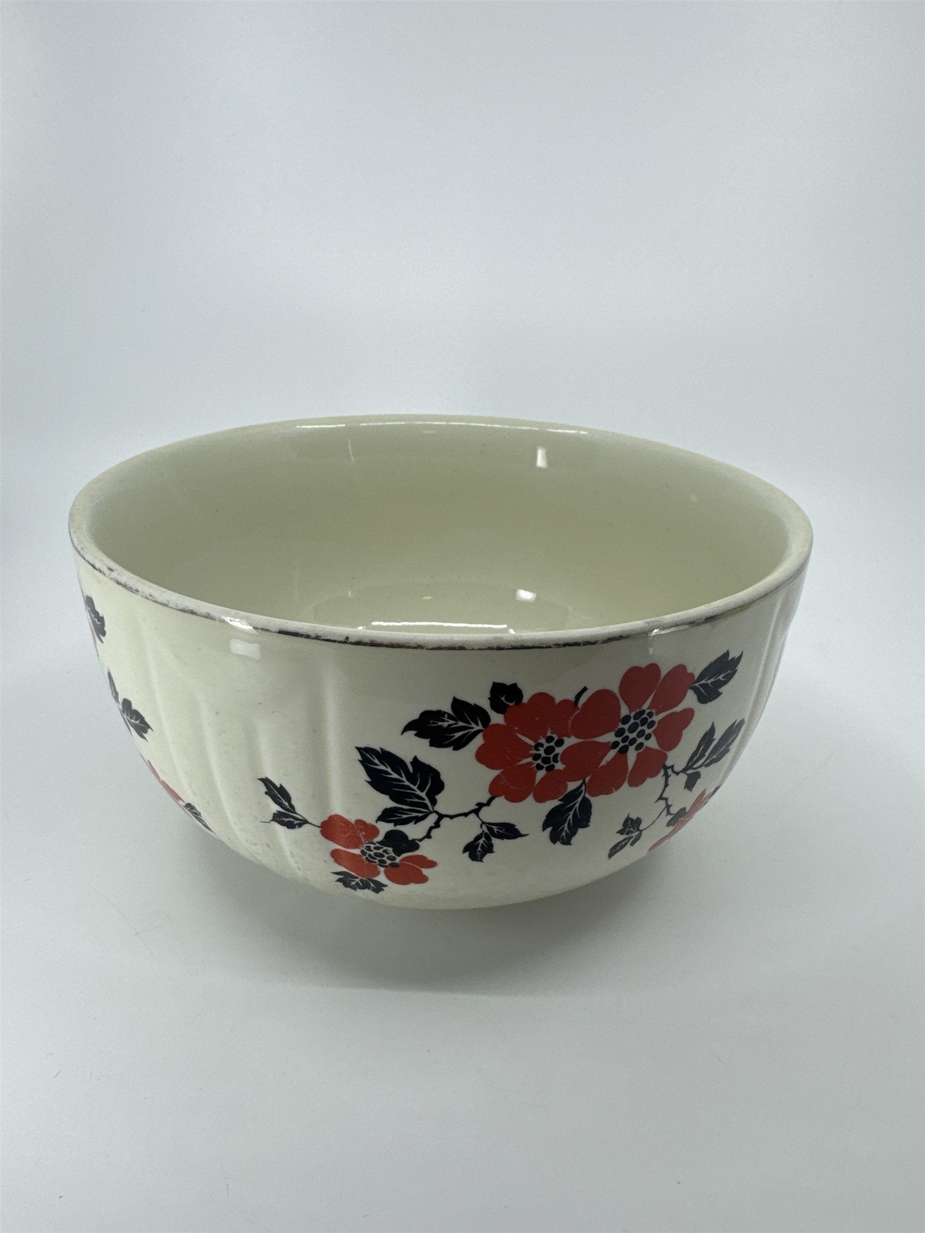 Vintage HALL Superior Quality Kitchenware Red Poppy Mixing Serving Bowl *CHIP*
