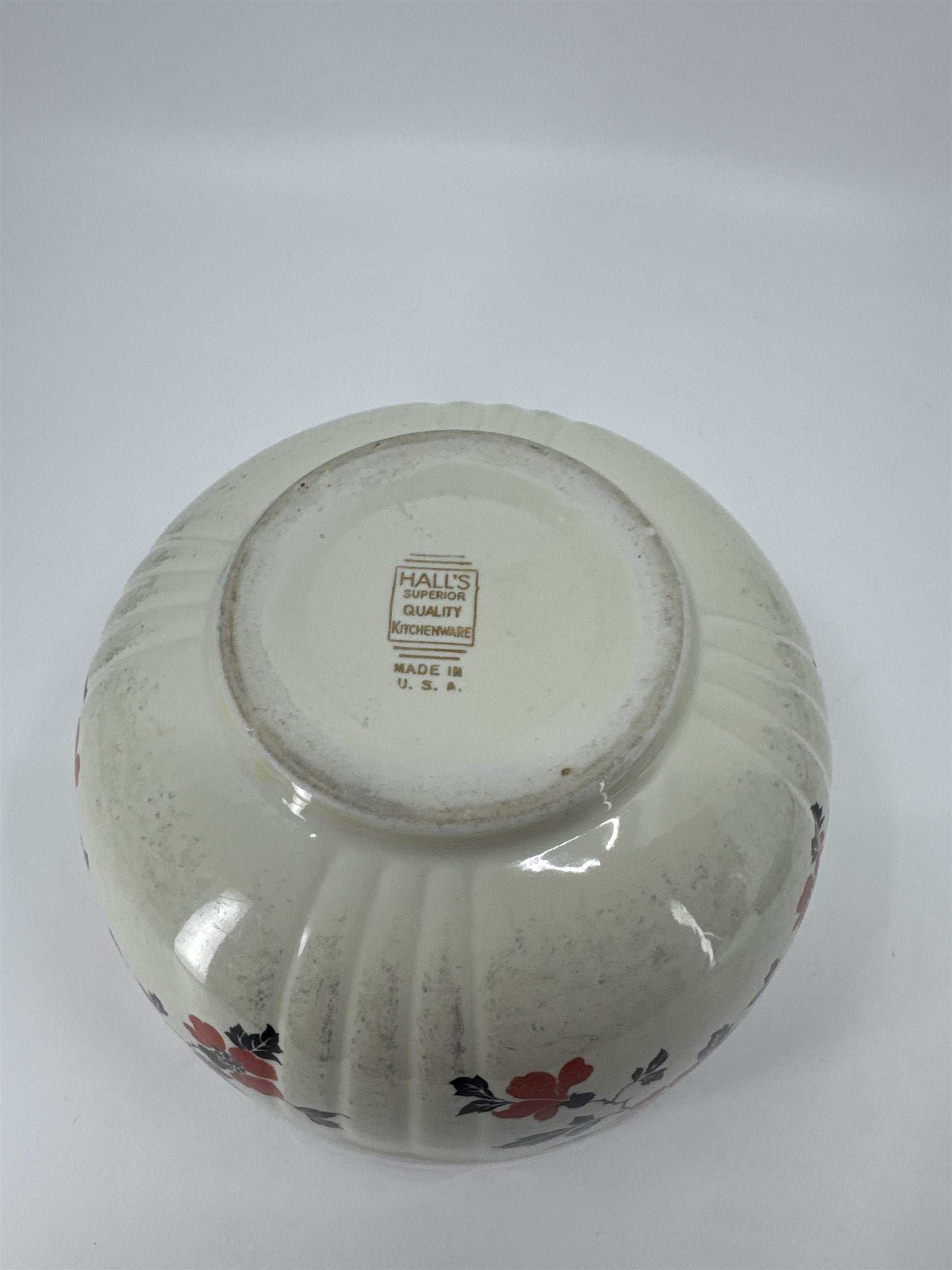 Vintage HALL Superior Quality Kitchenware Red Poppy Mixing Serving Bowl *CHIP*