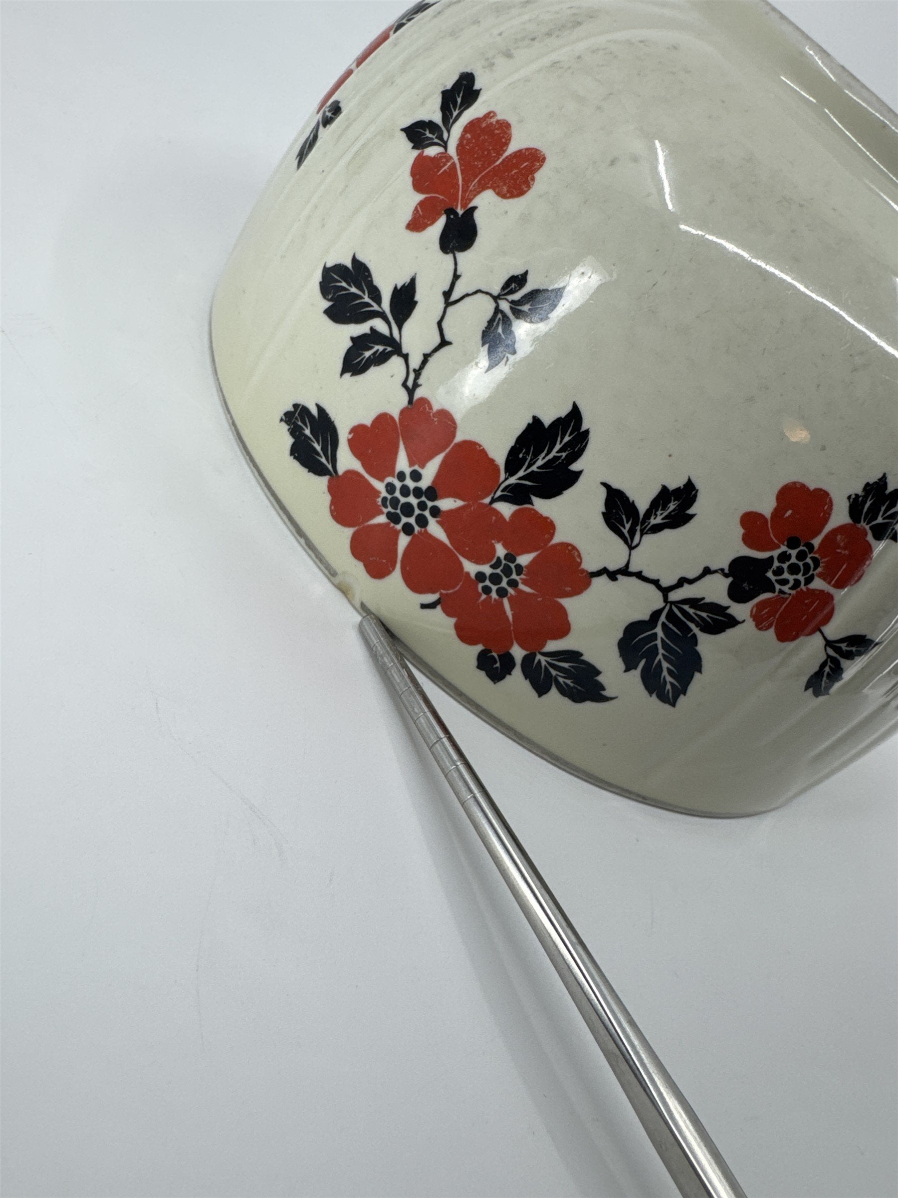 Vintage HALL Superior Quality Kitchenware Red Poppy Mixing Serving Bowl *CHIP*