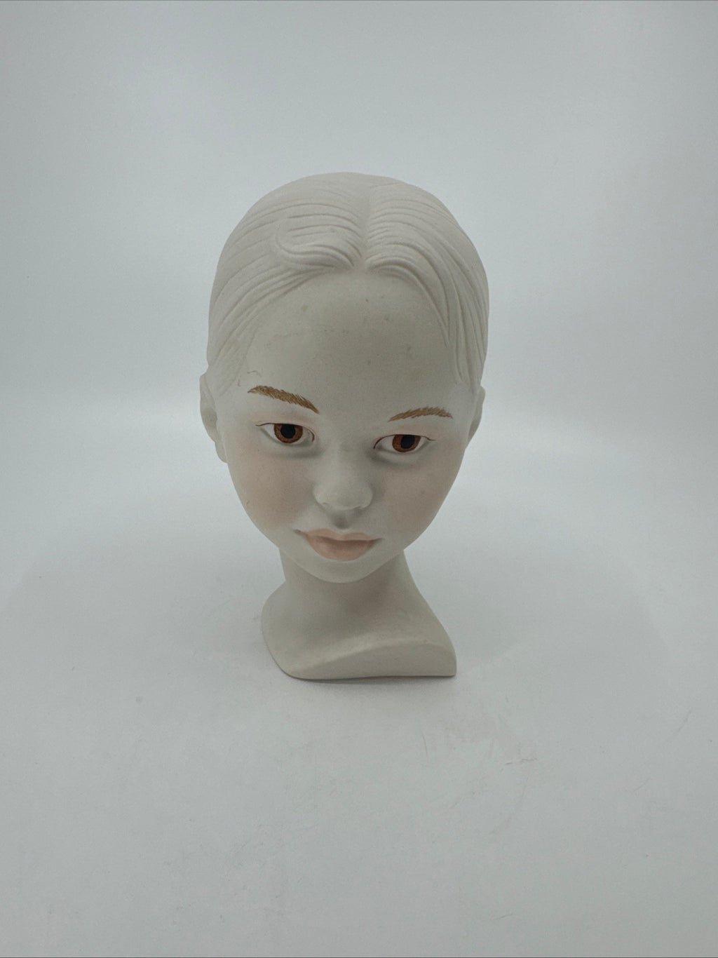 Vintage Holland Mold Pale Girl Bisque Head Bust of Child