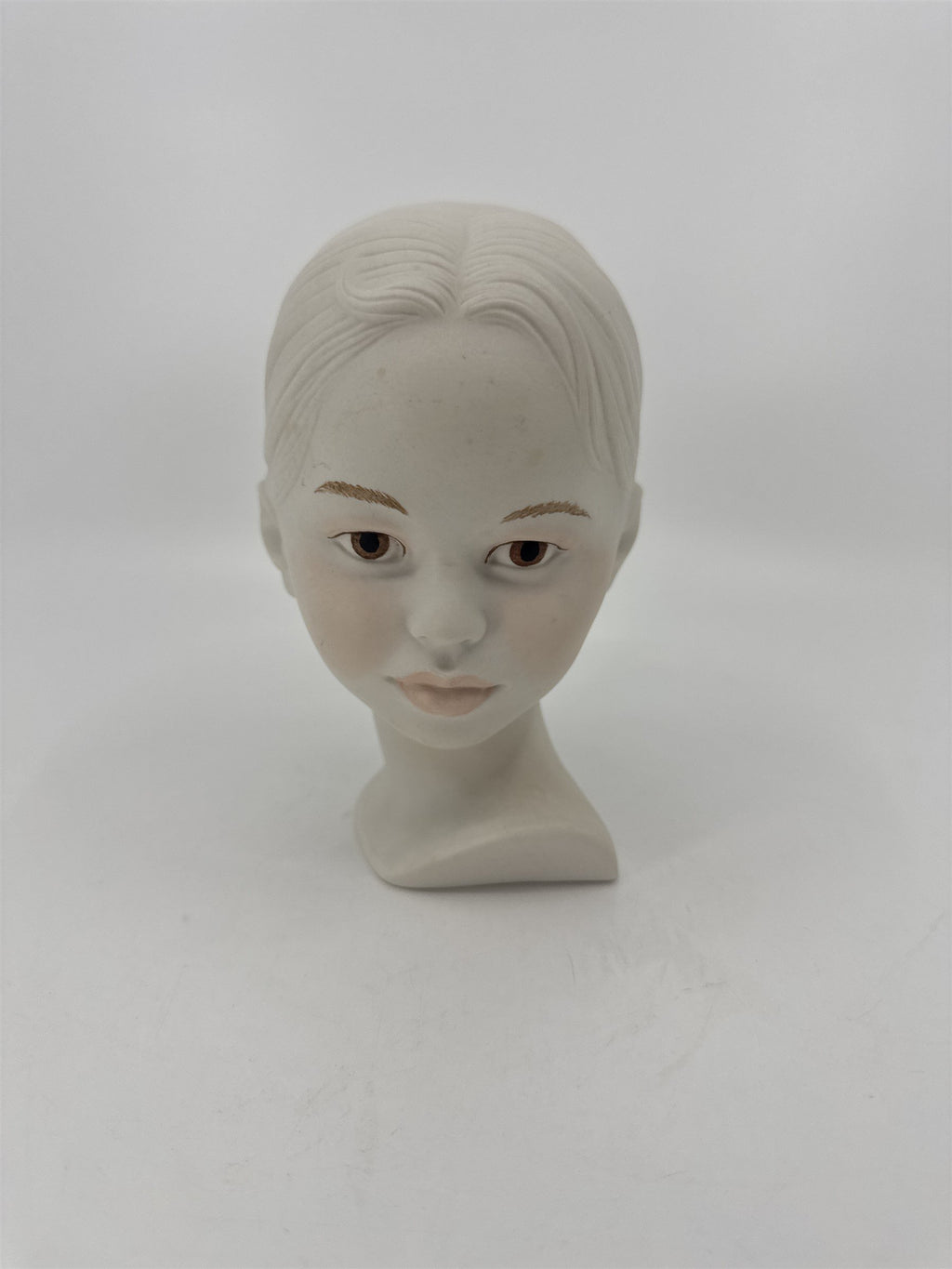 Vintage Holland Mold Pale Girl Bisque Head Bust of Child