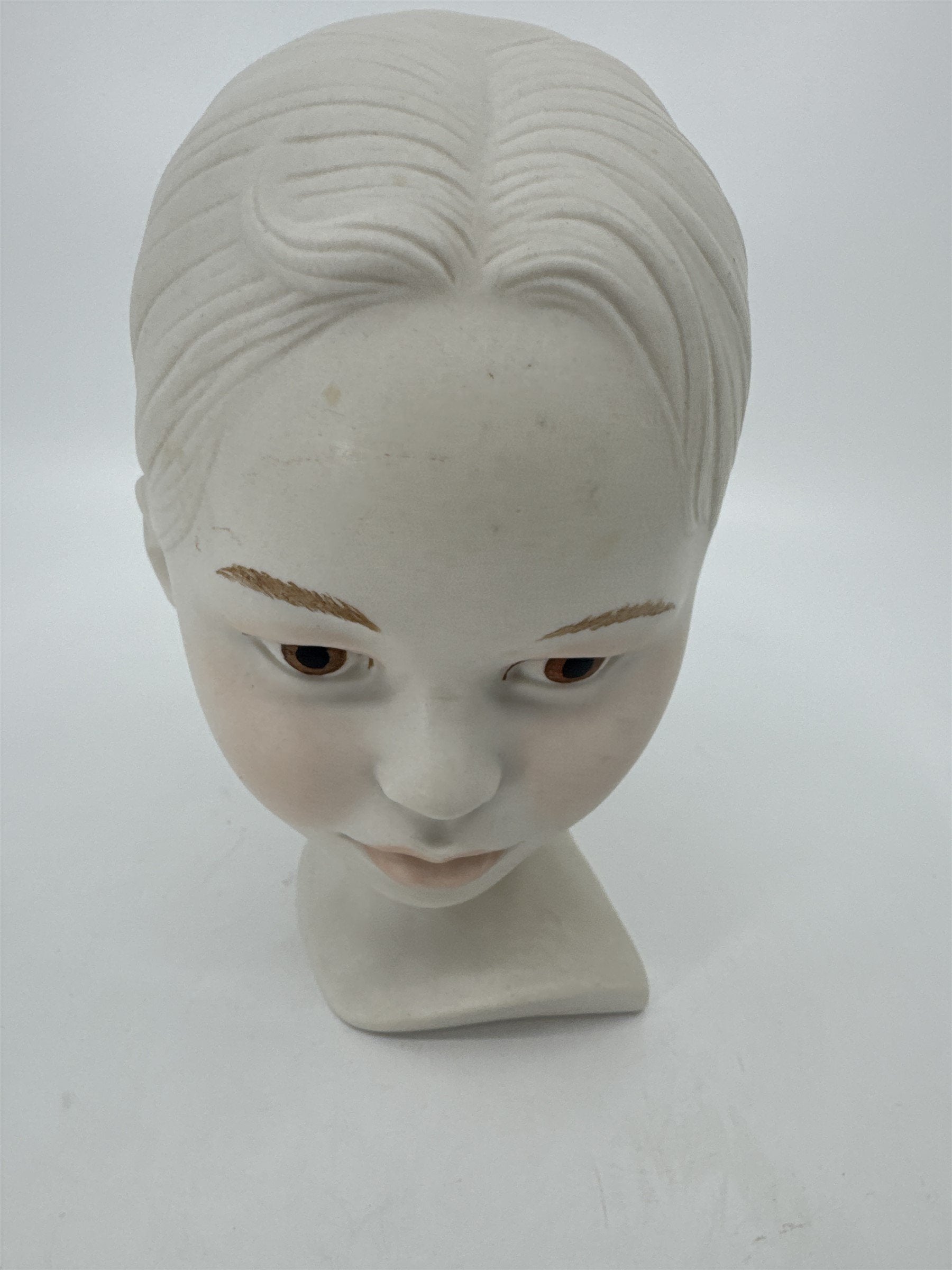 Vintage Holland Mold Pale Girl Bisque Head Bust of Child