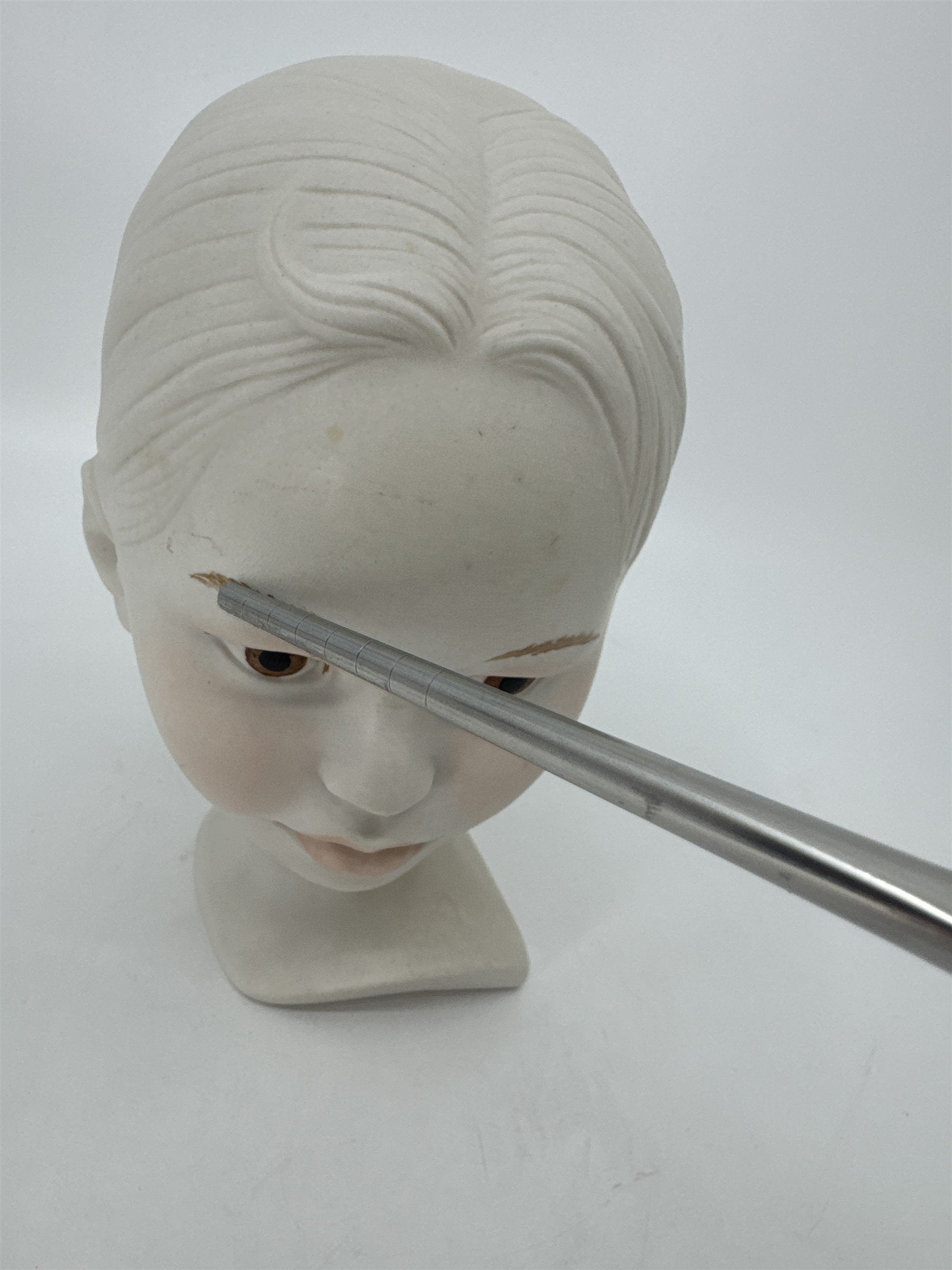 Vintage Holland Mold Pale Girl Bisque Head Bust of Child
