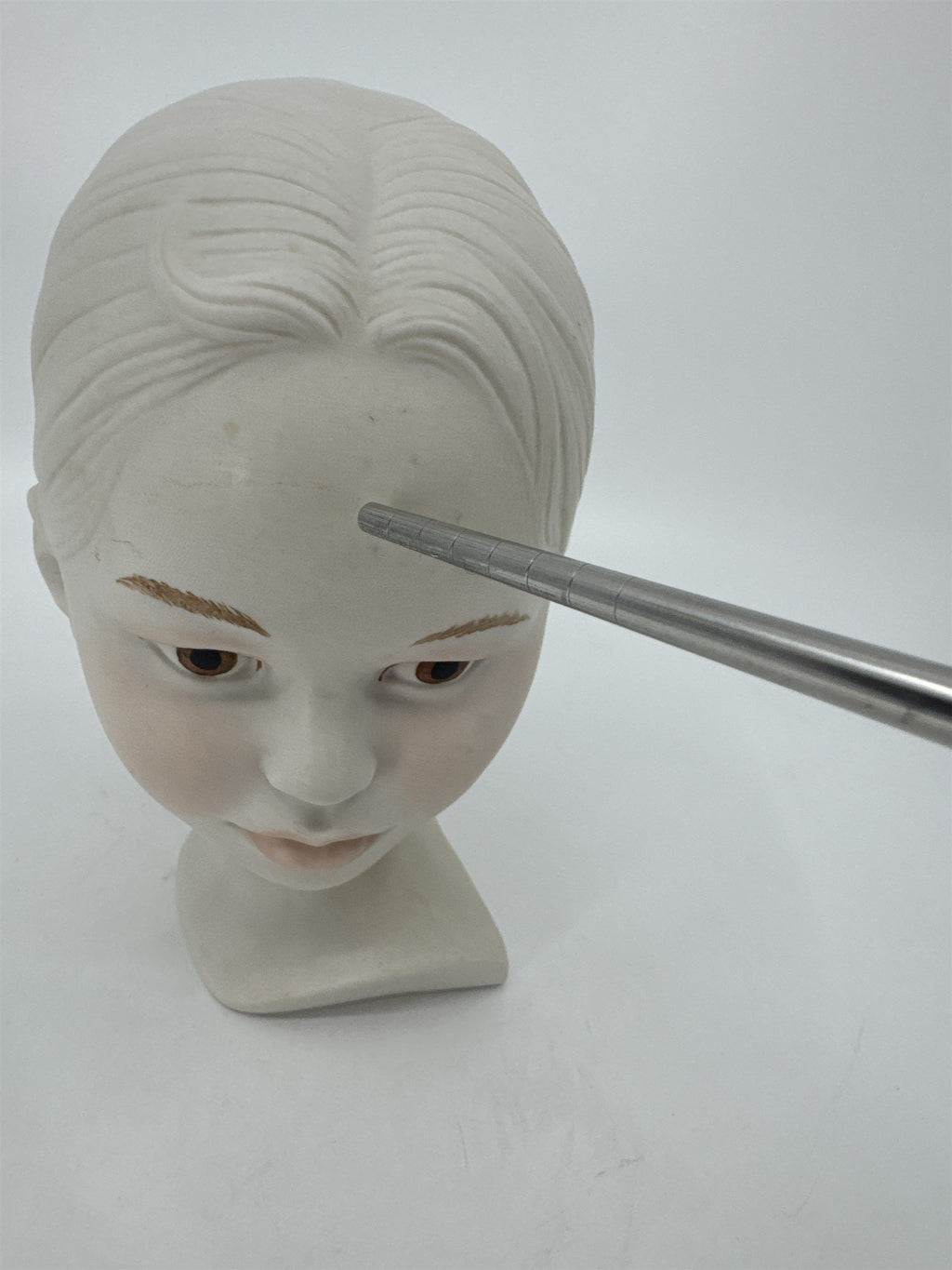 Vintage Holland Mold Pale Girl Bisque Head Bust of Child