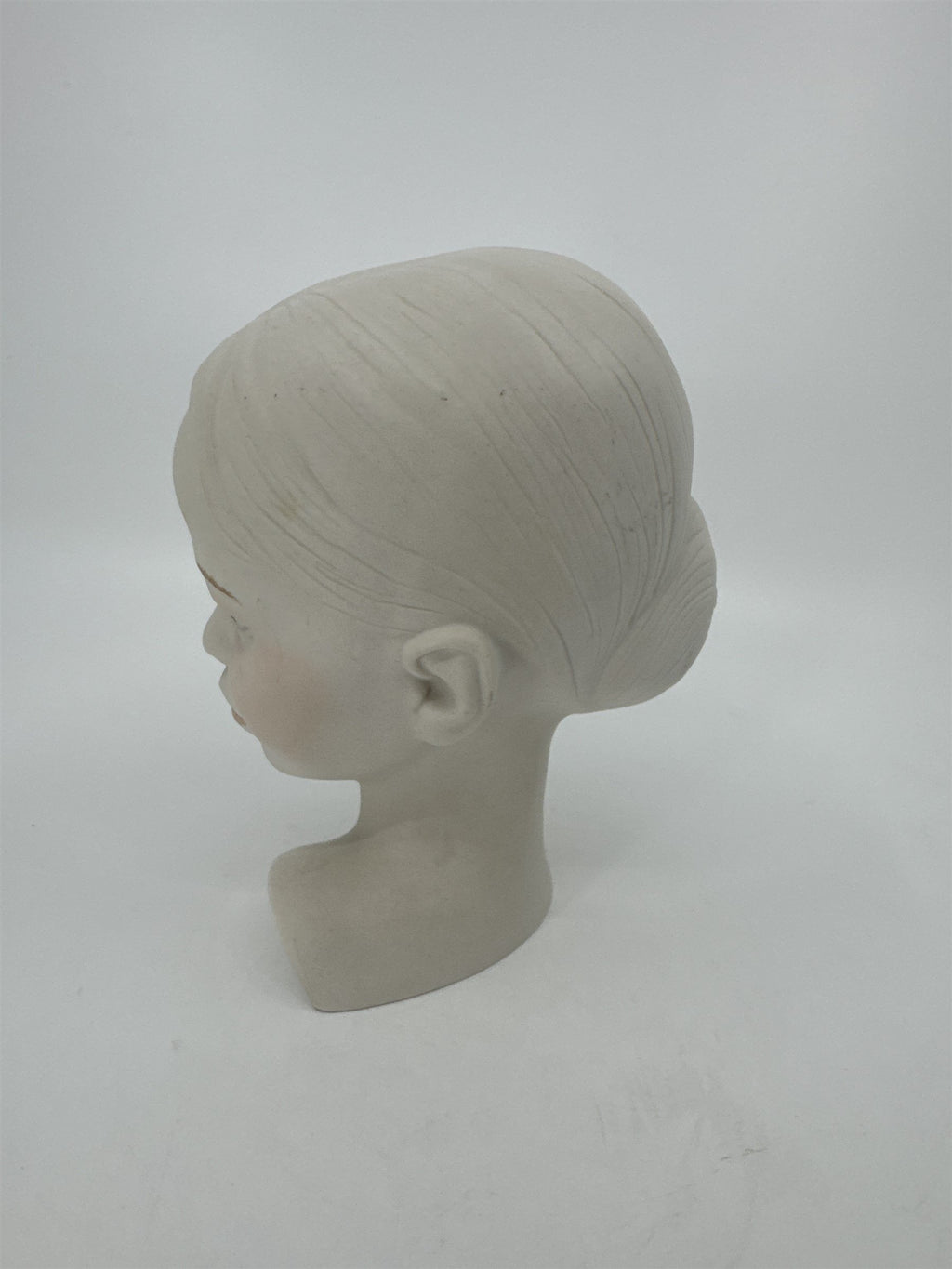 Vintage Holland Mold Pale Girl Bisque Head Bust of Child