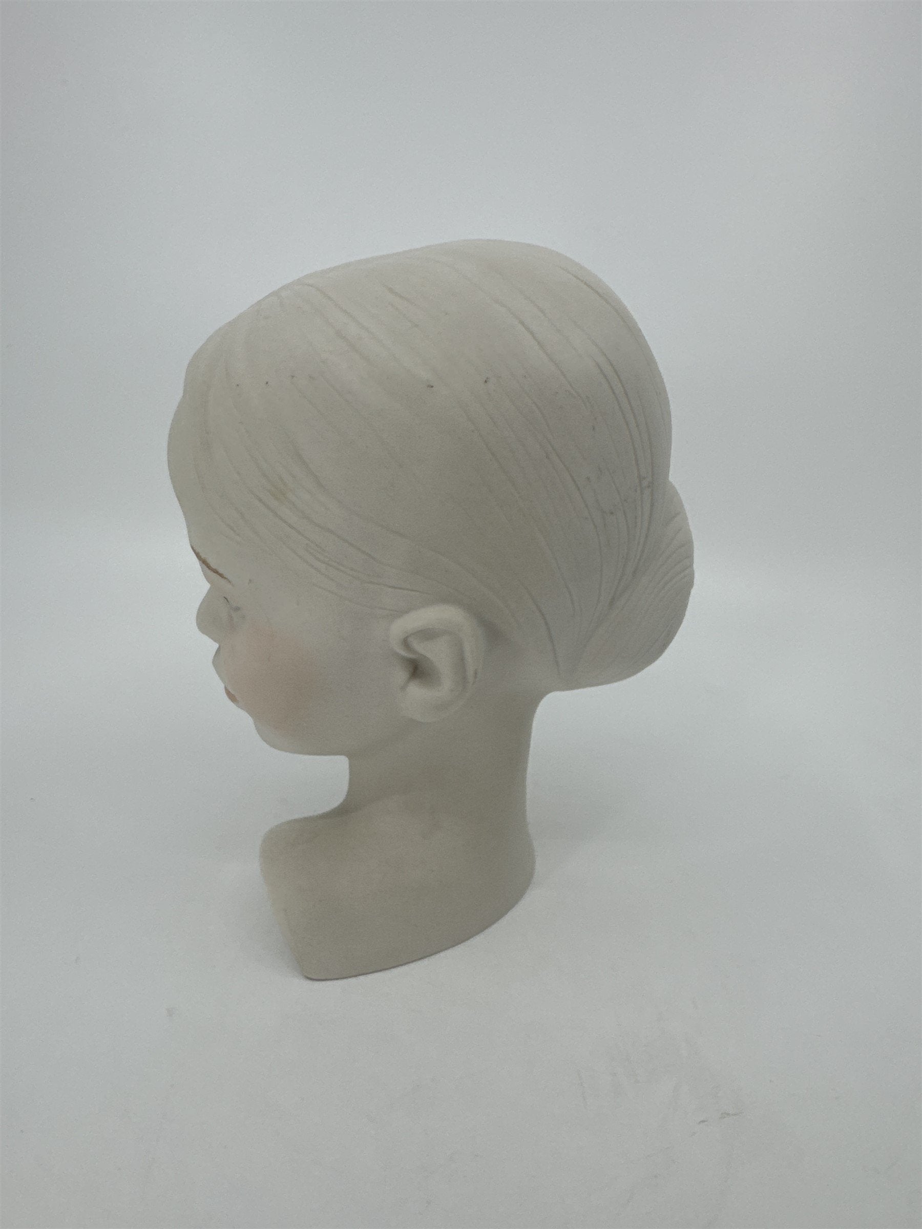 Vintage Holland Mold Pale Girl Bisque Head Bust of Child