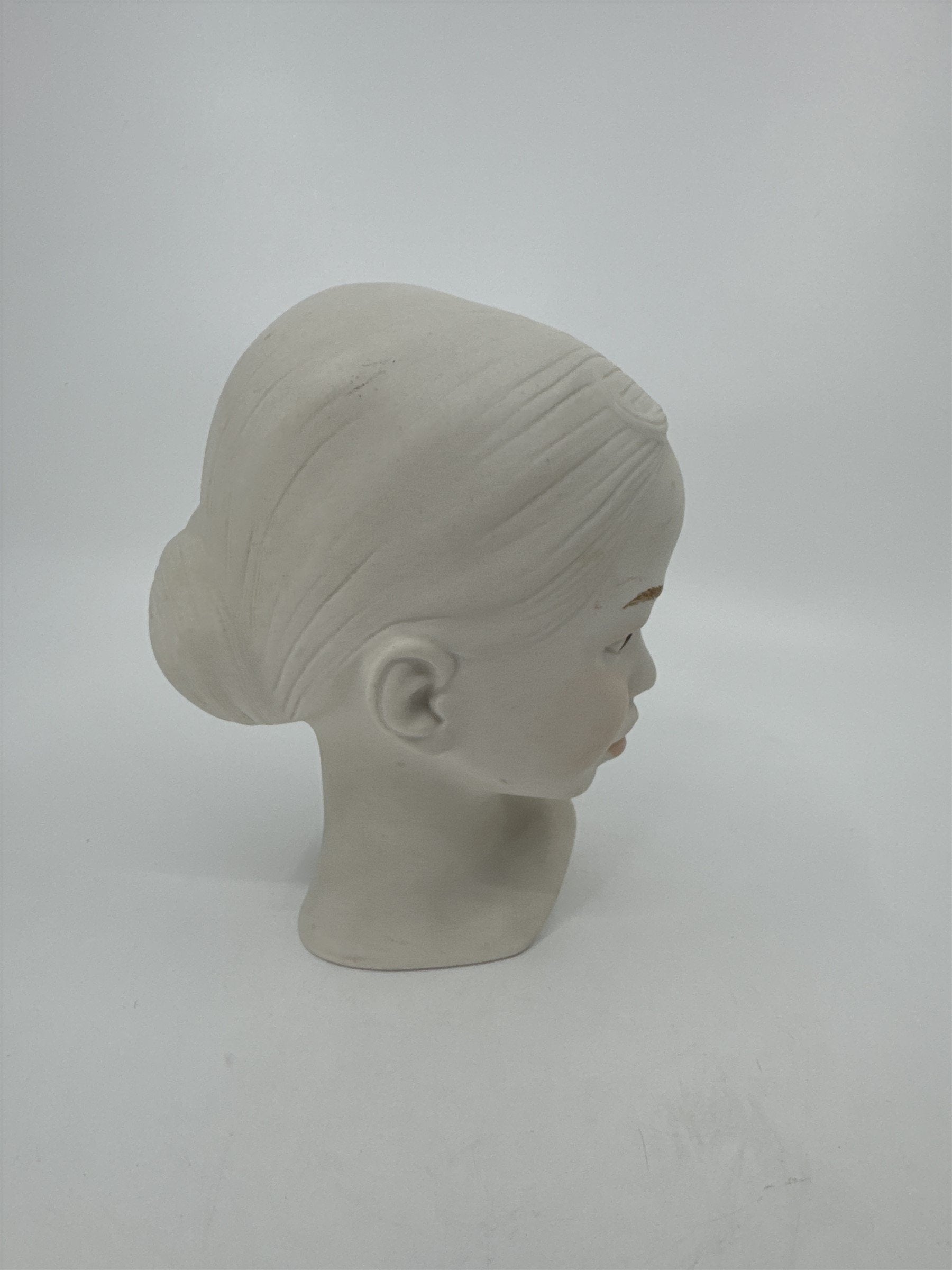 Vintage Holland Mold Pale Girl Bisque Head Bust of Child