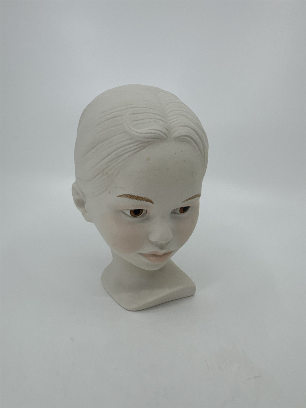 Vintage Holland Mold Pale Girl Bisque Head Bust of Child