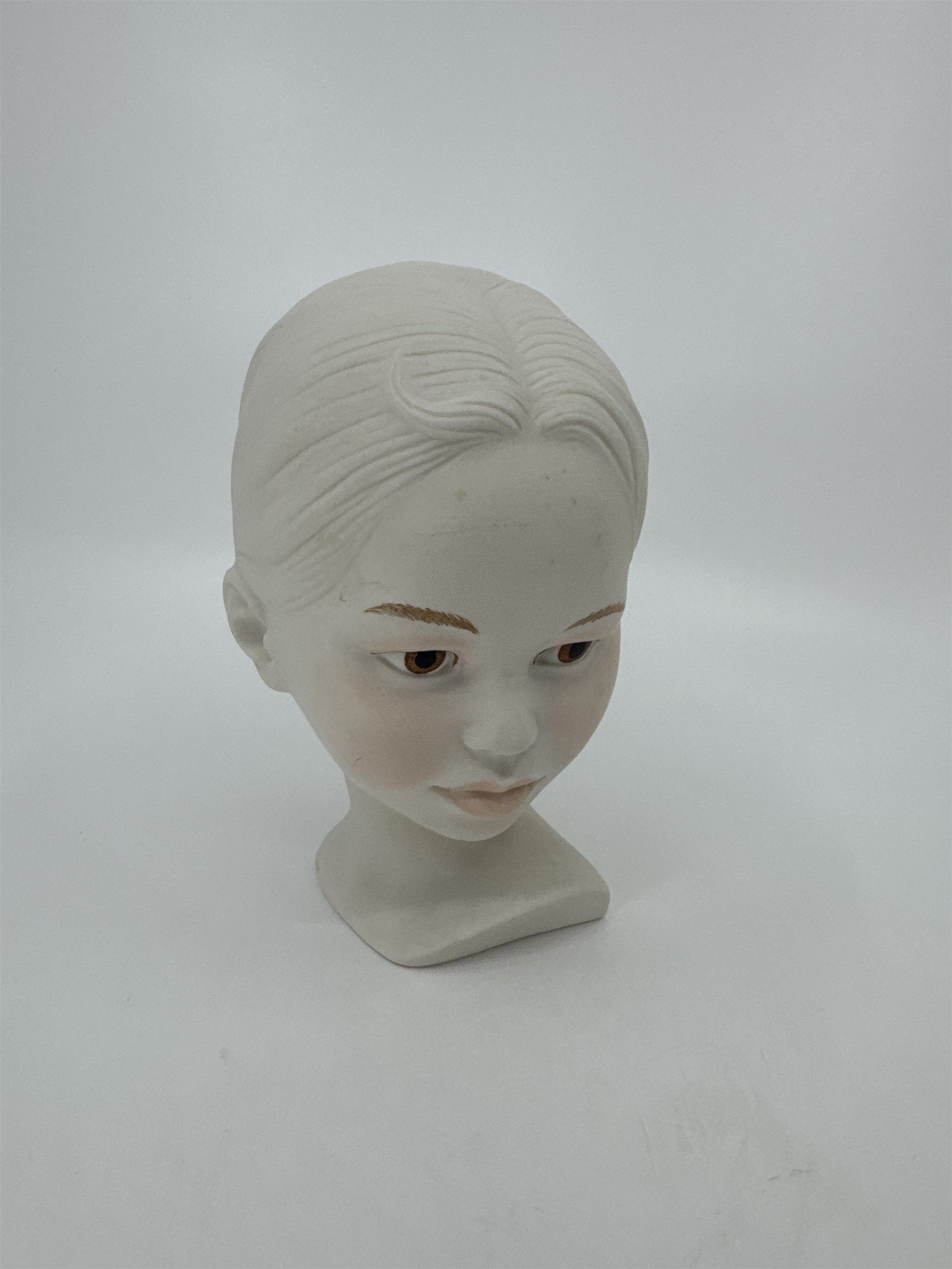 Vintage Holland Mold Pale Girl Bisque Head Bust of Child