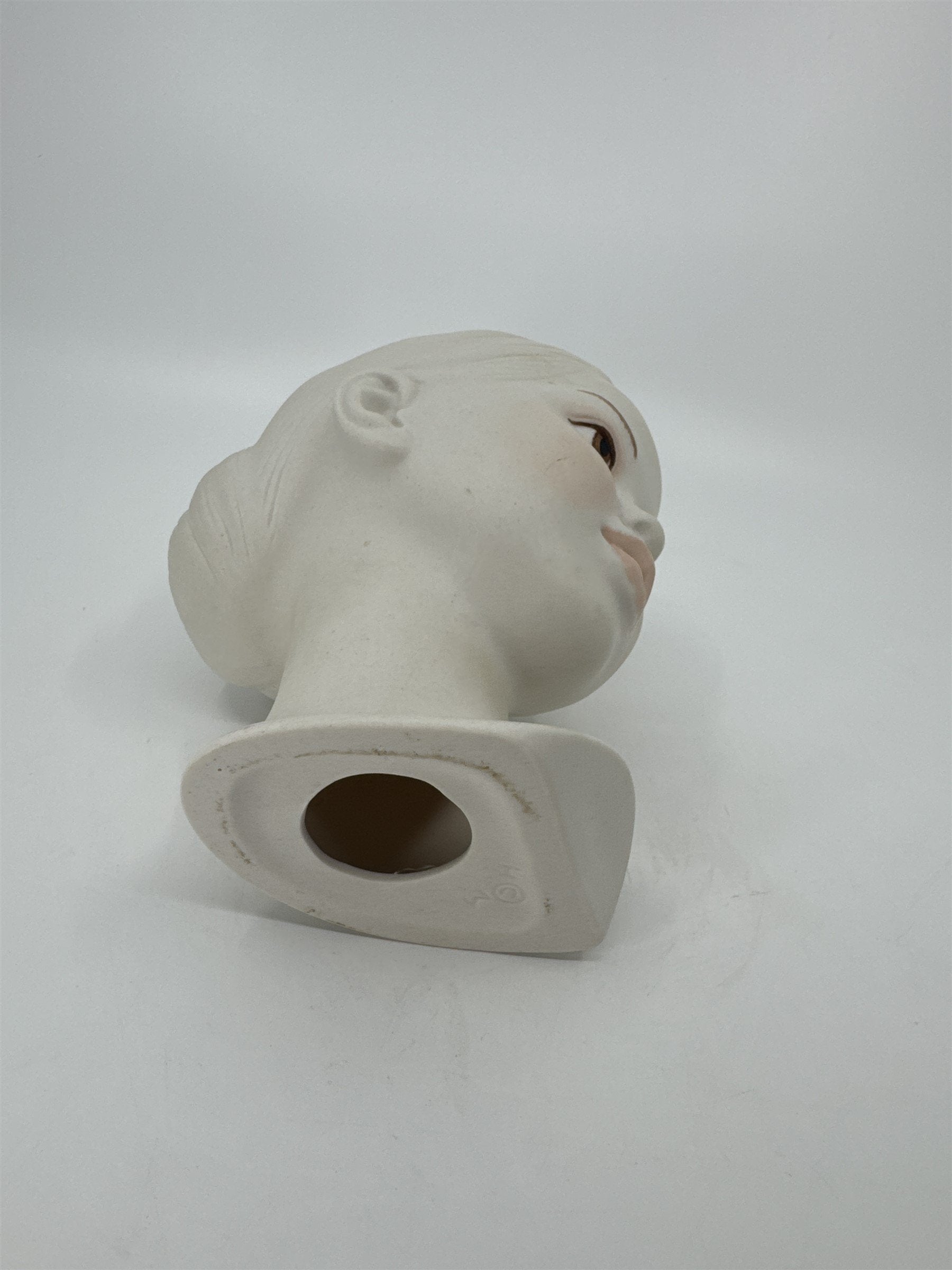 Vintage Holland Mold Pale Girl Bisque Head Bust of Child