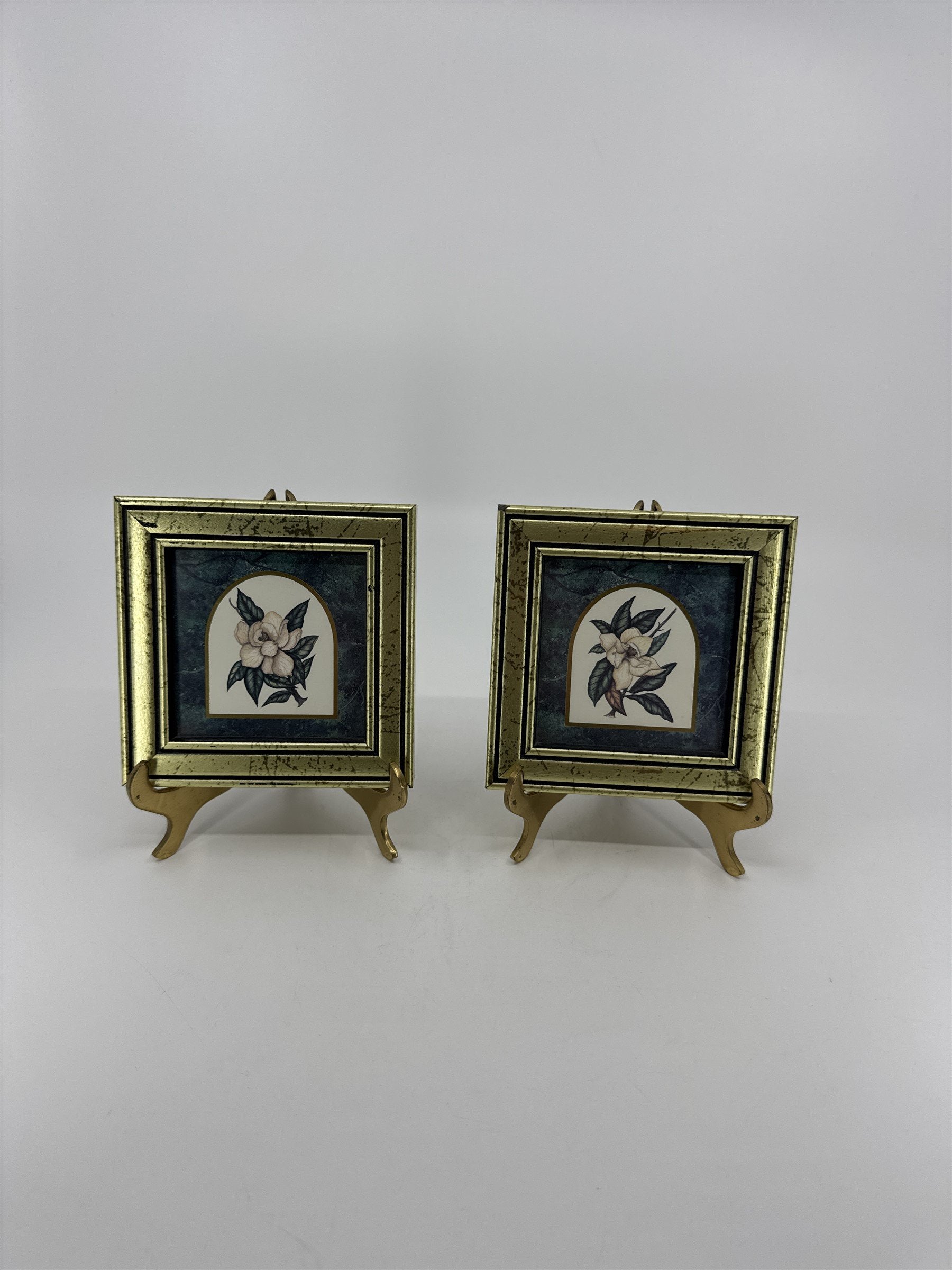 Vintage 1995 Heartfelt Timeless Elegance by Renee A. Dollar Set of 2 Floral Pics
