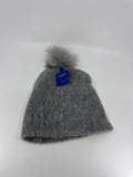 Apt. 9 Womens Beanie Grey with Faux Fur Fluffy Ball on Top One Size OSFM