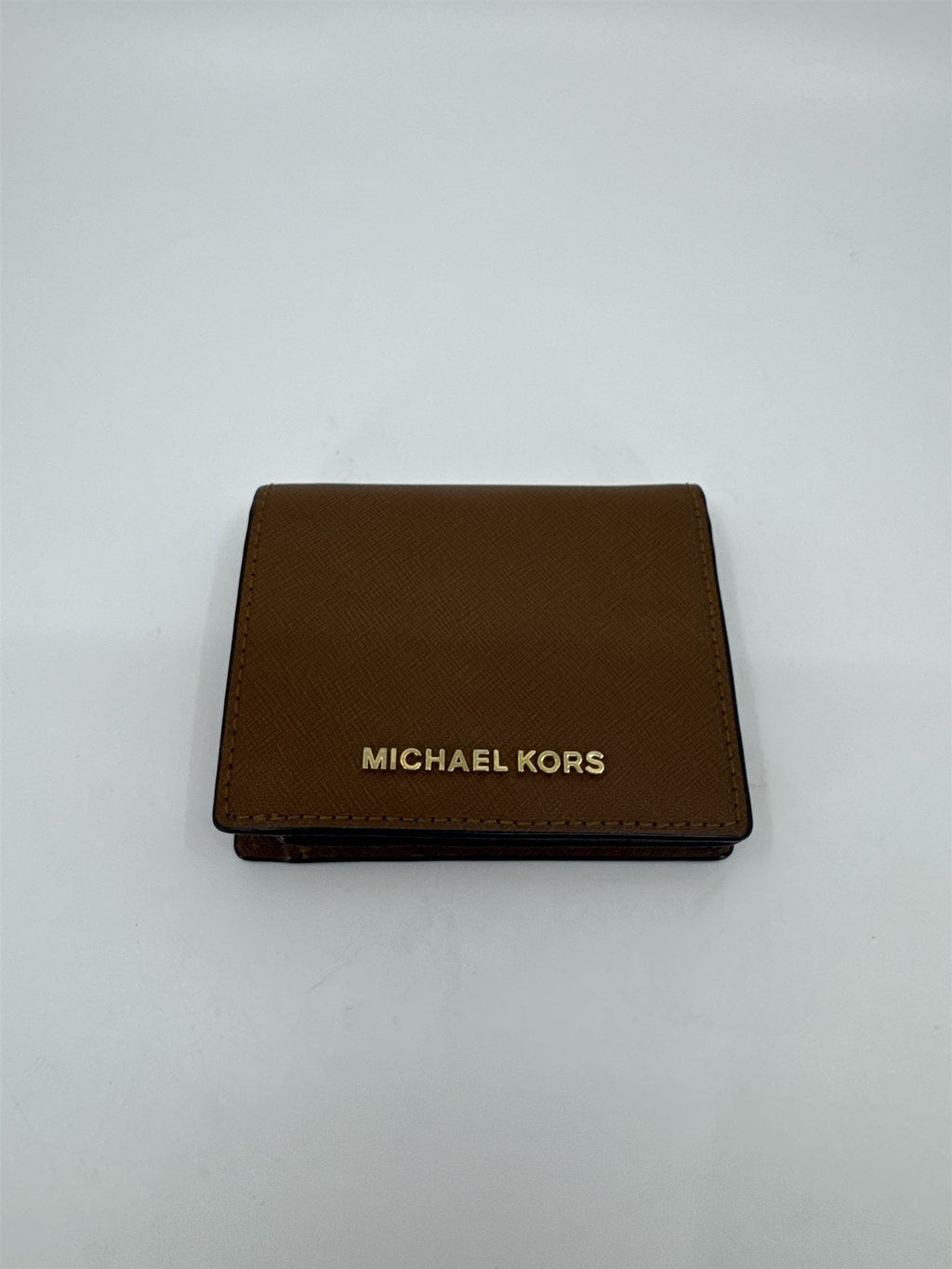 Michael Kors Brown Jet Set Leather Womens Bifold Wallet Card Organizer Storage