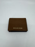 Michael Kors Brown Jet Set Leather Womens Bifold Wallet Card Organizer Storage