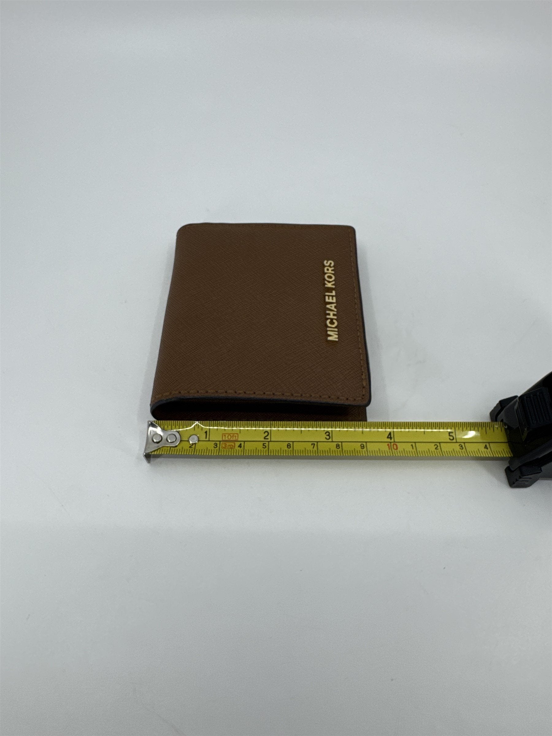 Michael Kors Brown Jet Set Leather Womens Bifold Wallet Card Organizer Storage