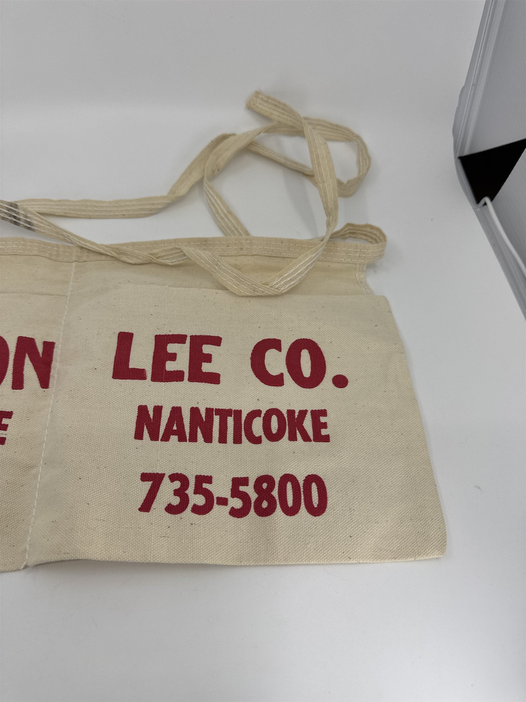 Vintage Lumber Yard Carpenter Advertising Apron Scouton Lee Co. PA NEPA Ink Mark