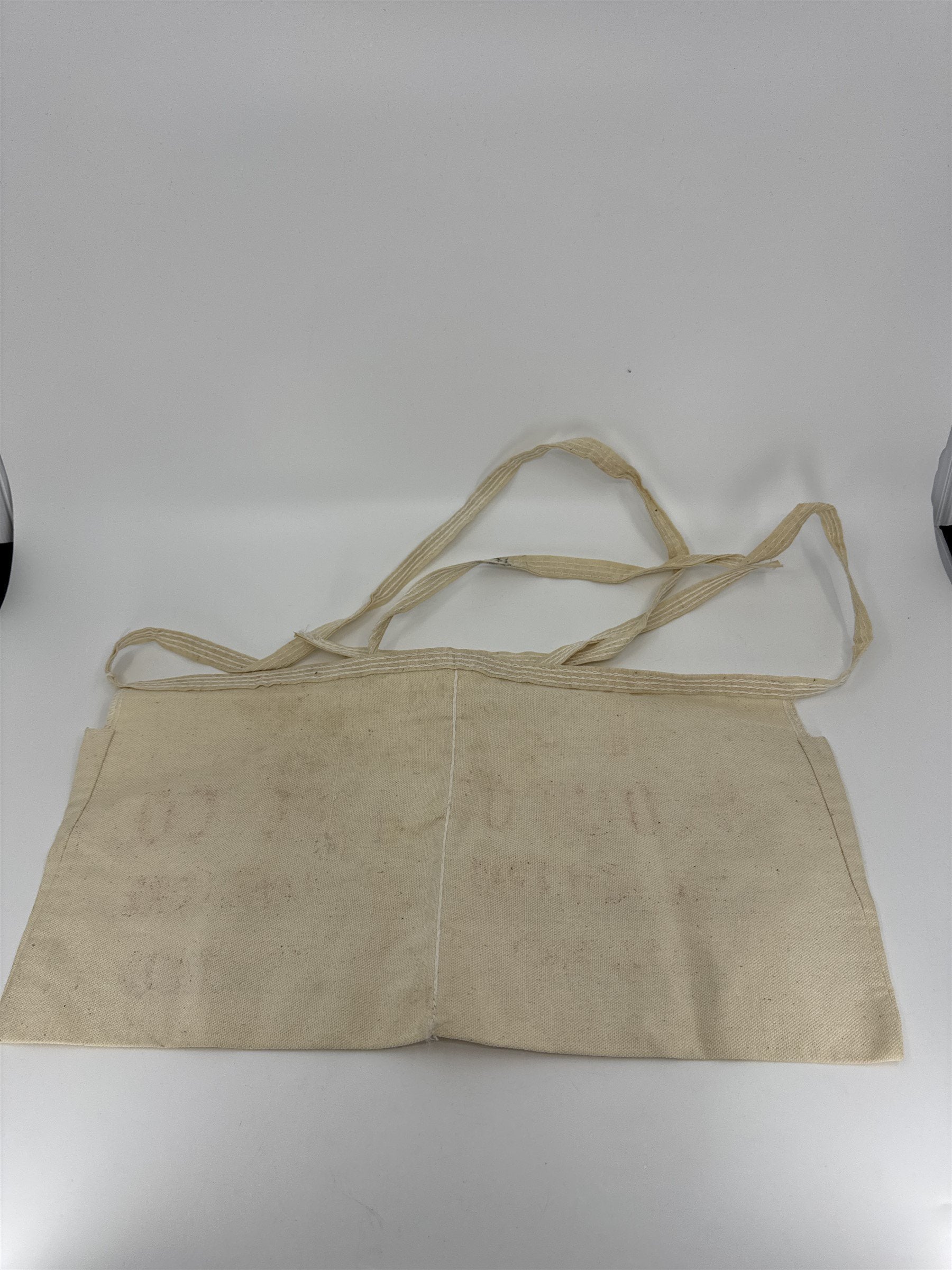 Vintage Lumber Yard Carpenter Advertising Apron Scouton Lee Co. PA NEPA Ink Mark