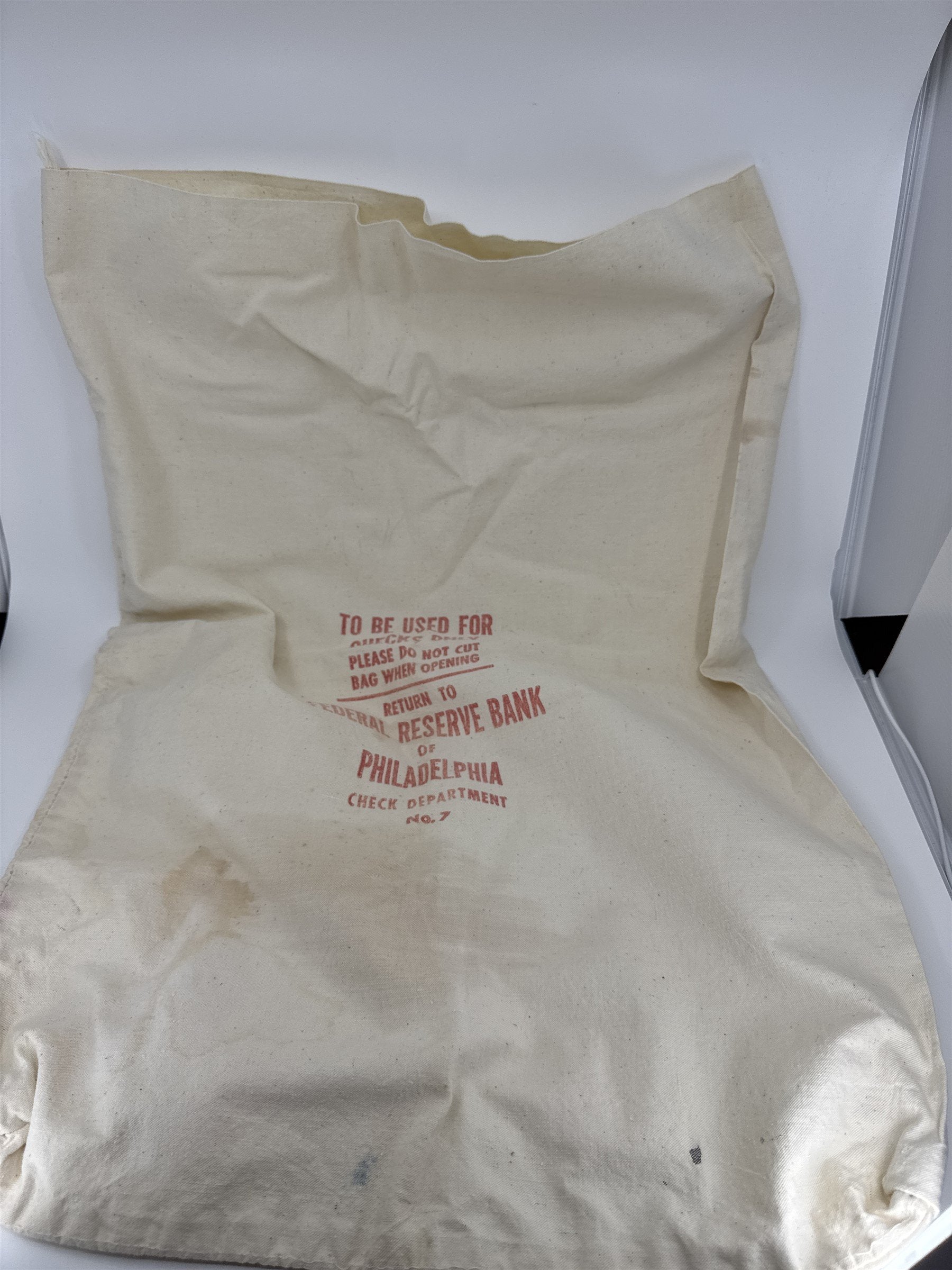 Vtg Federal Reserve Bank of Philadelphia Collections #7 Check Money Deposit Bag