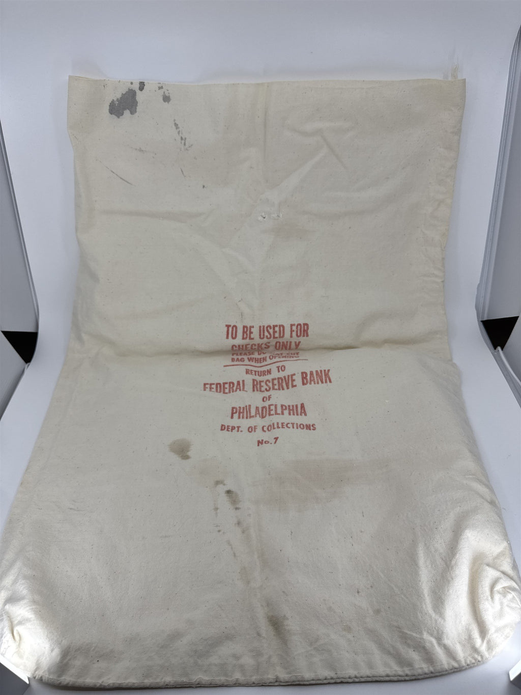 Vtg Federal Reserve Bank of Philadelphia Collections #7 Check Money Deposit Bag